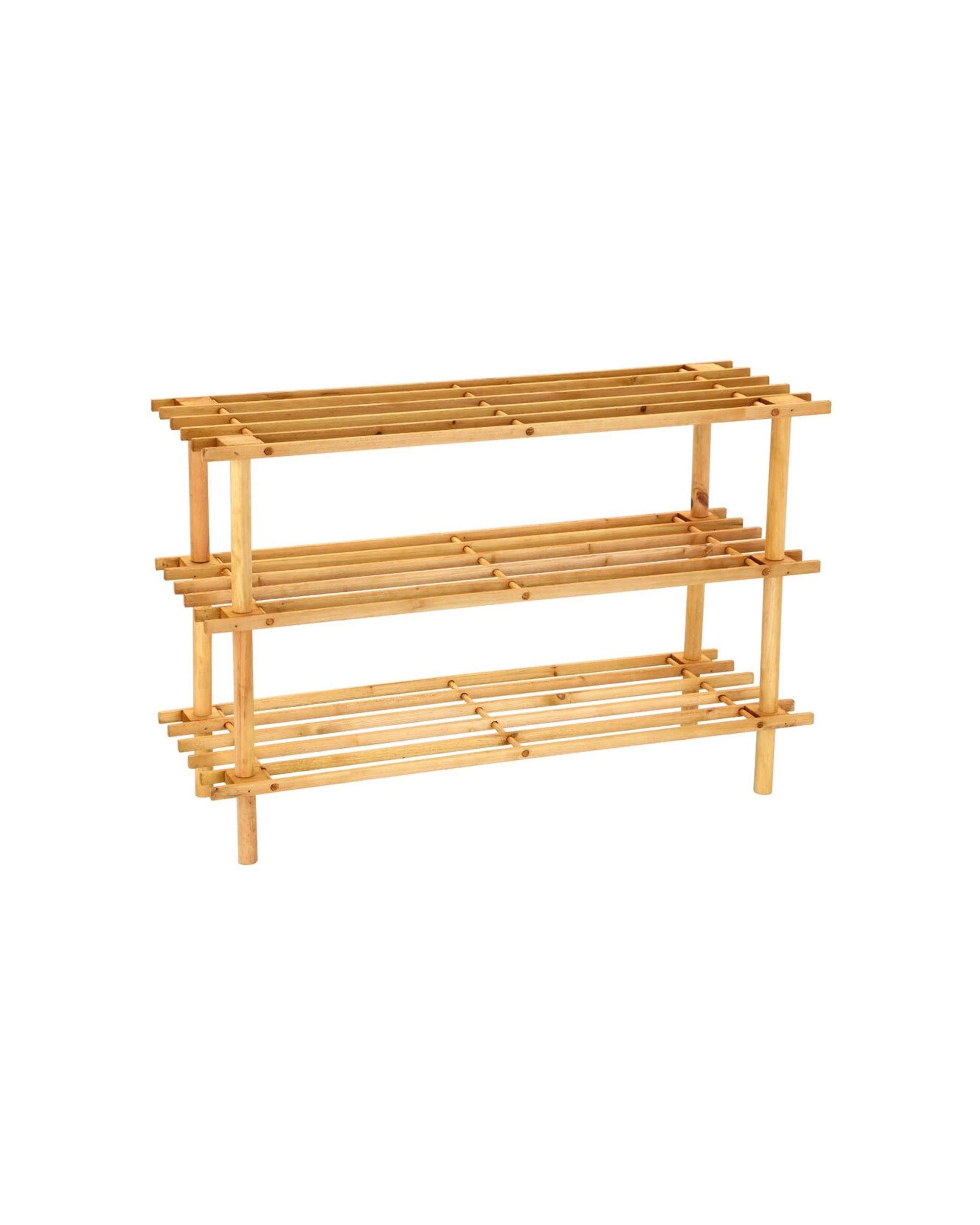 1 Boxsweden 3 Tier Wooden Shoe Rack Easy To Assemble Durable And Sturdy Wooden - Natural, 1 of 3