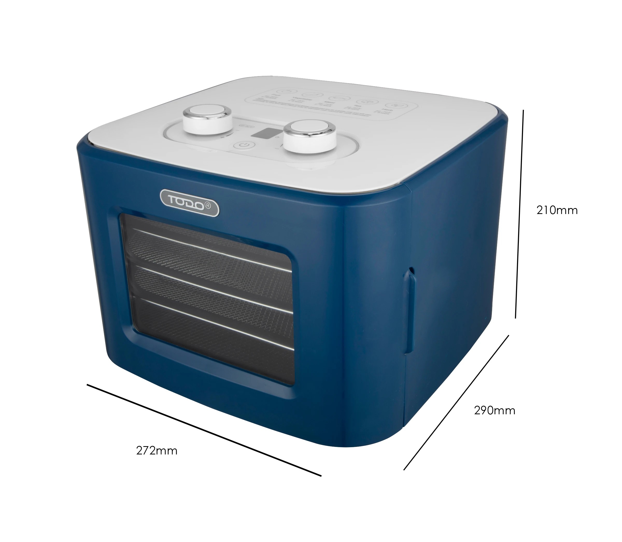 5 TODO 400W Food Dehydrator Stainless Steel Interior Preserve Yogurt Fruit Dryer Jerky Maker - Blue, 5 of 8