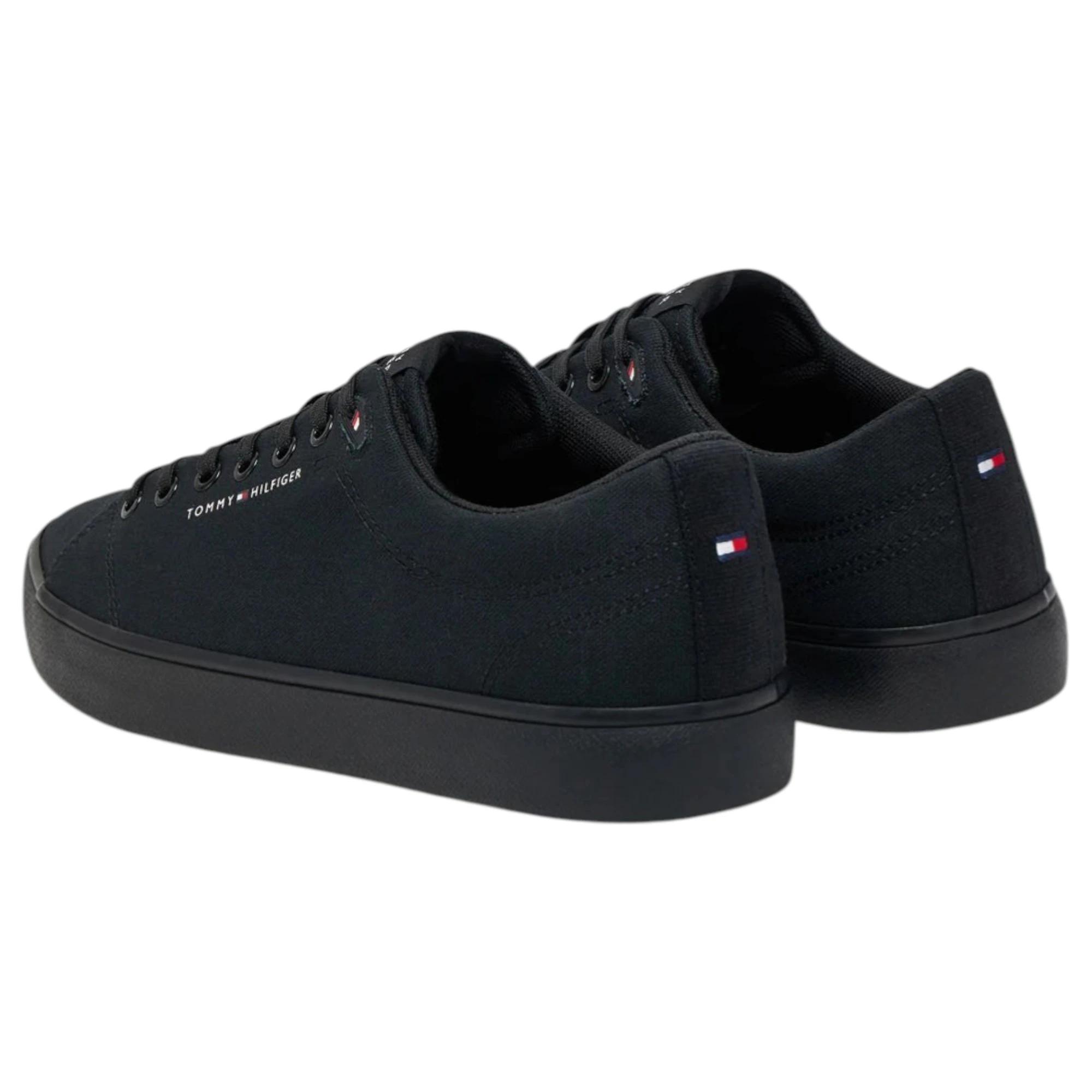 3 Tommy Hilfiger Mens Logo Patch Casual Shoes BLACK, 3 of 6