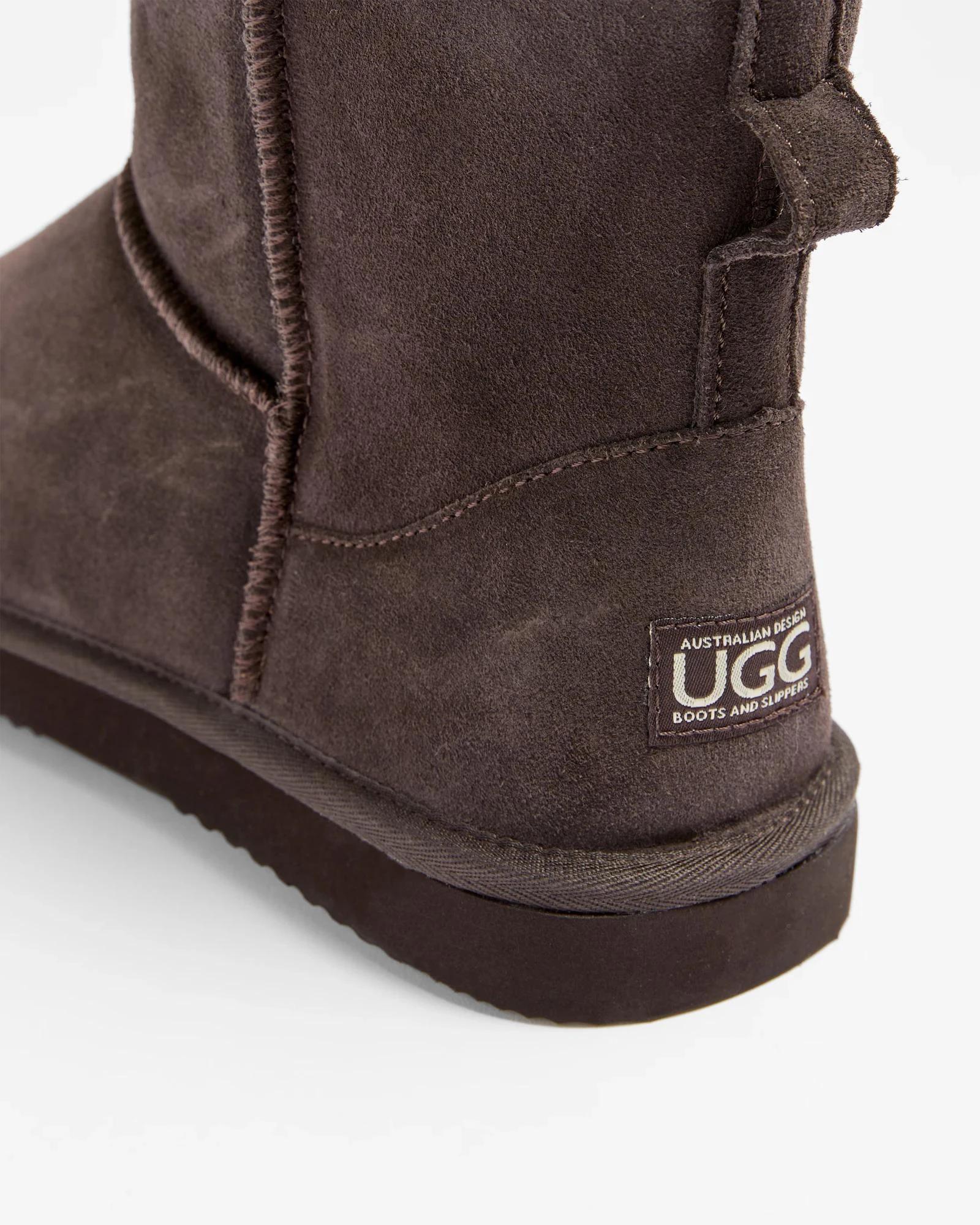 2 Australian Design Ugg Boots and Slippers Mens Sheepskin and Leather Slipper Boot DARK BROWN, 2 of 3