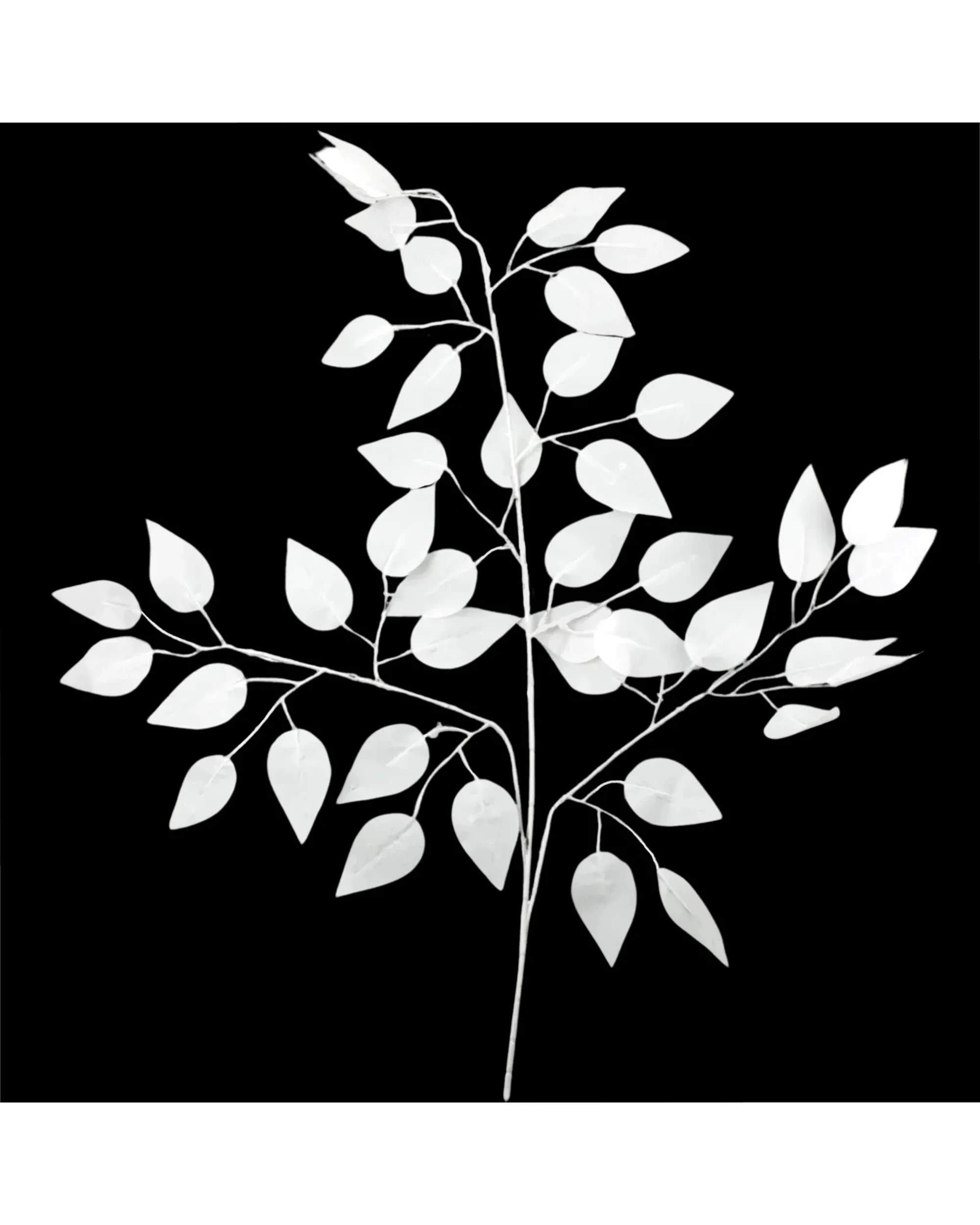 2 Partyrama Artificial Leaf Branches Pack of 12 Stems - White, 2 of 5
