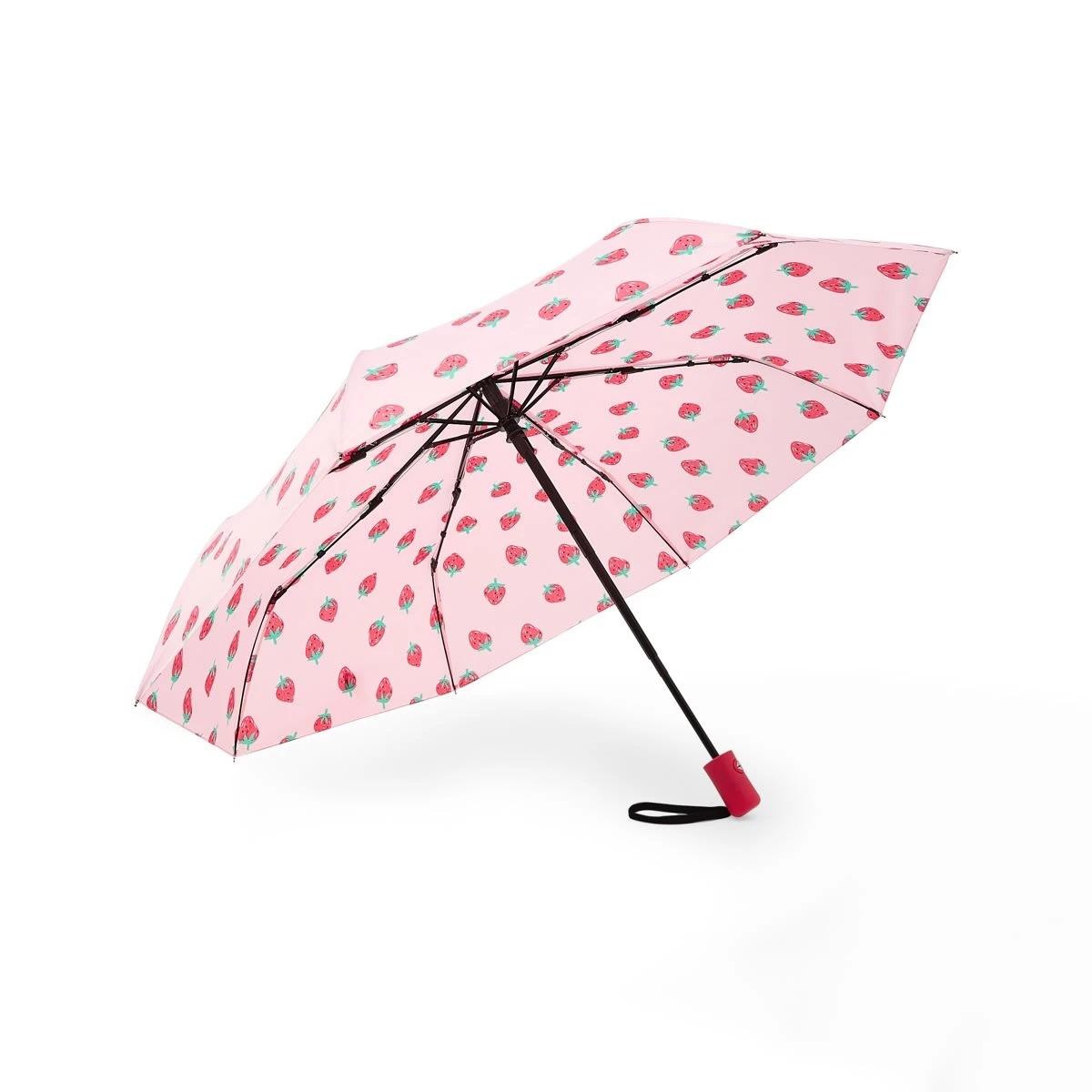 1 Strawberry Collapsible Umbrella Pnk Strawb, 1 of 4