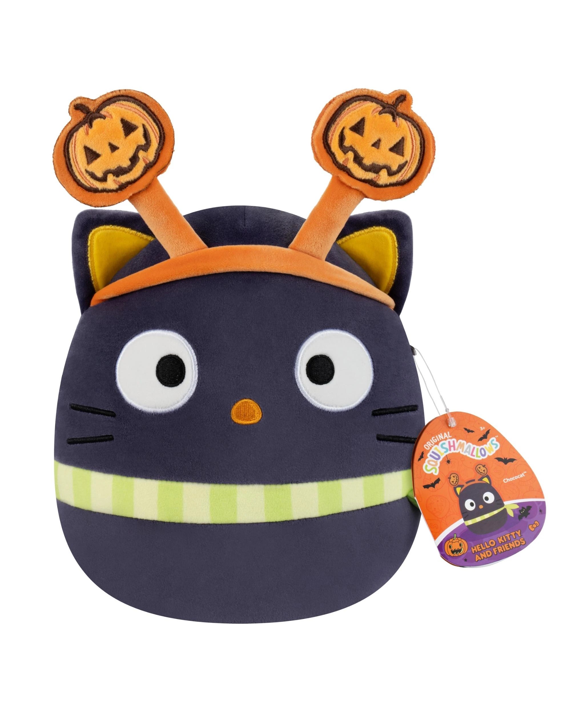 1 Squishmallows Halloween Sanrio Chococat Pumpkin Headband 8 inch Plush - Black, 1 of 7