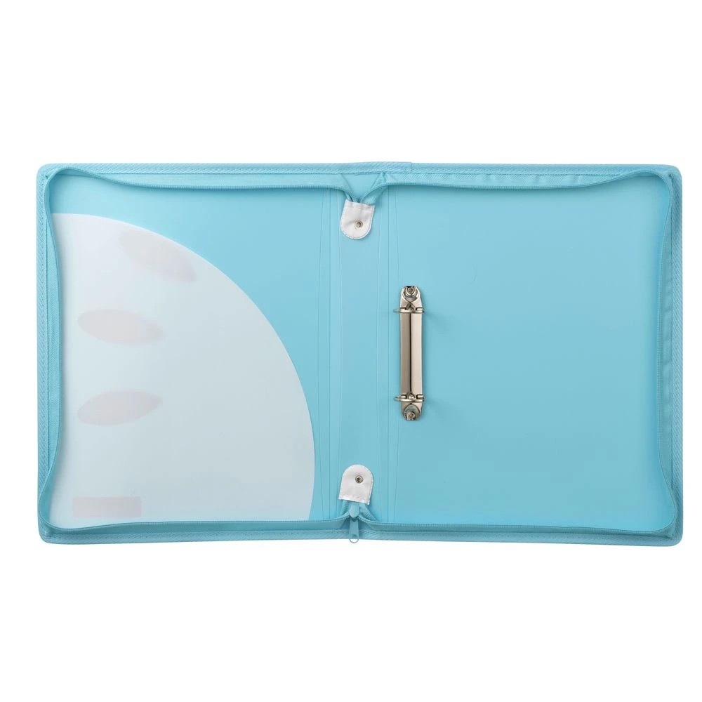 2 ColourHide A4 Zipper Binder 2-D Ring 25mm Sky Blue, 2 of 2