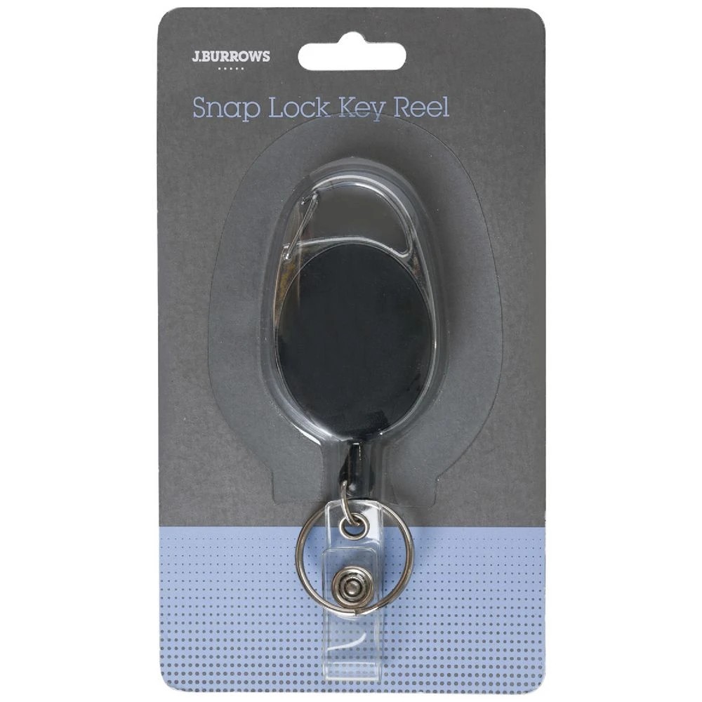 1 J.Burrows Snaplock Badge Reel Black, 1 of 3