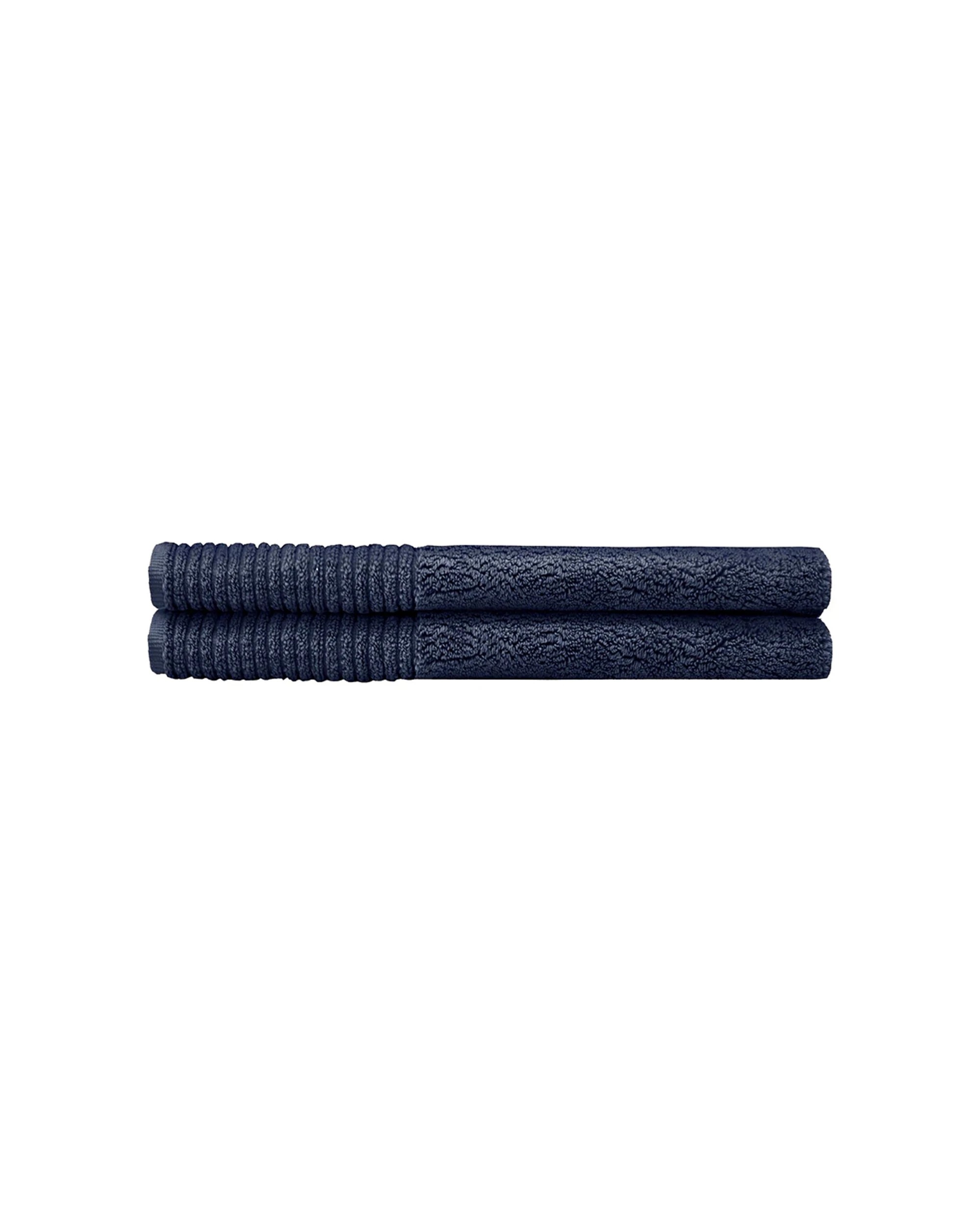2 Bambury 2pc 48x78cm Soft Cotton Elvire Absorbent Bath Mat Navy 800gsm Pack
 - Blue, 2 of 3