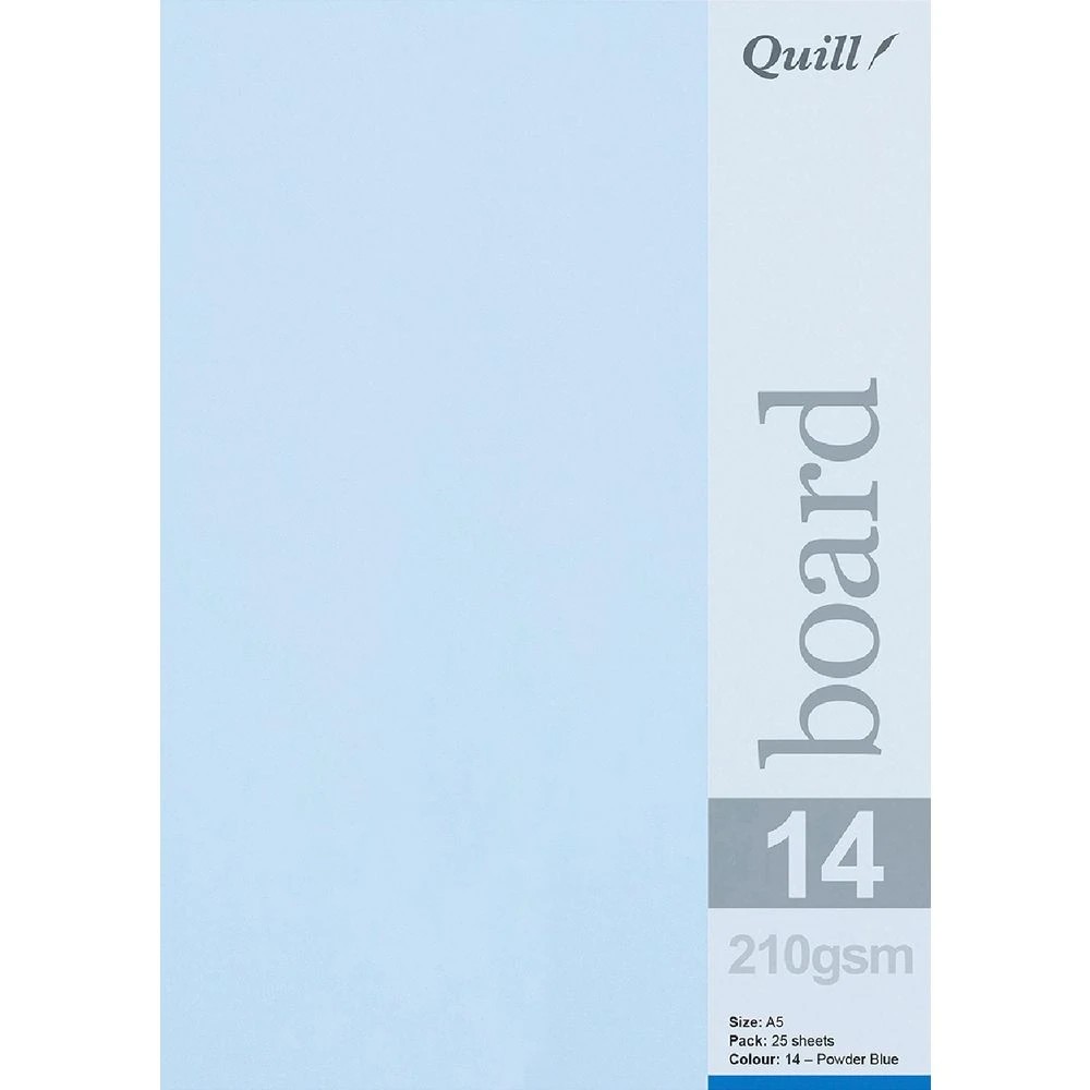 1 Quill A5 210gsm Board Powder Blue 25 Pack, 1 of 1