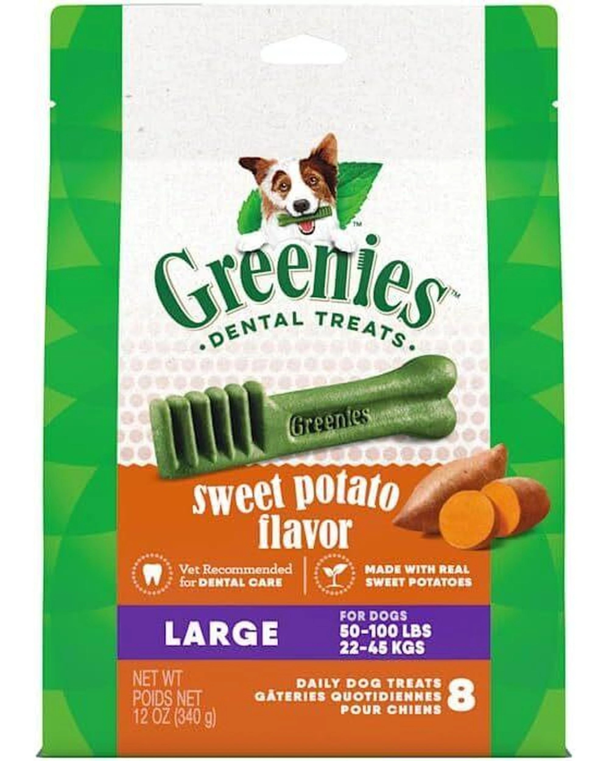 1 Greenies Dental Treats Sweet Potato for Large Dogs 22-45kg 340g, 1 of 9
