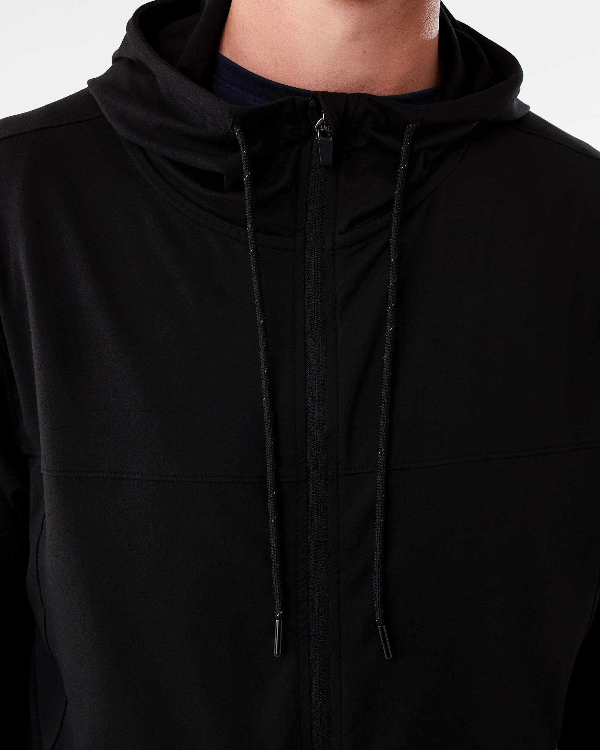 6 Active Mens Travel Zip Through Hoodie Black, 6 of 7