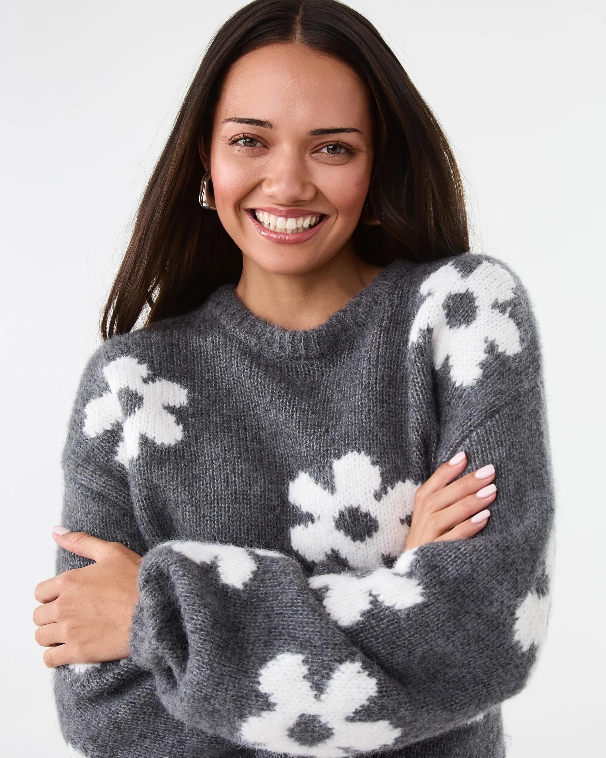 7 Daisy Print Knit Jumper Floral, 7 of 8