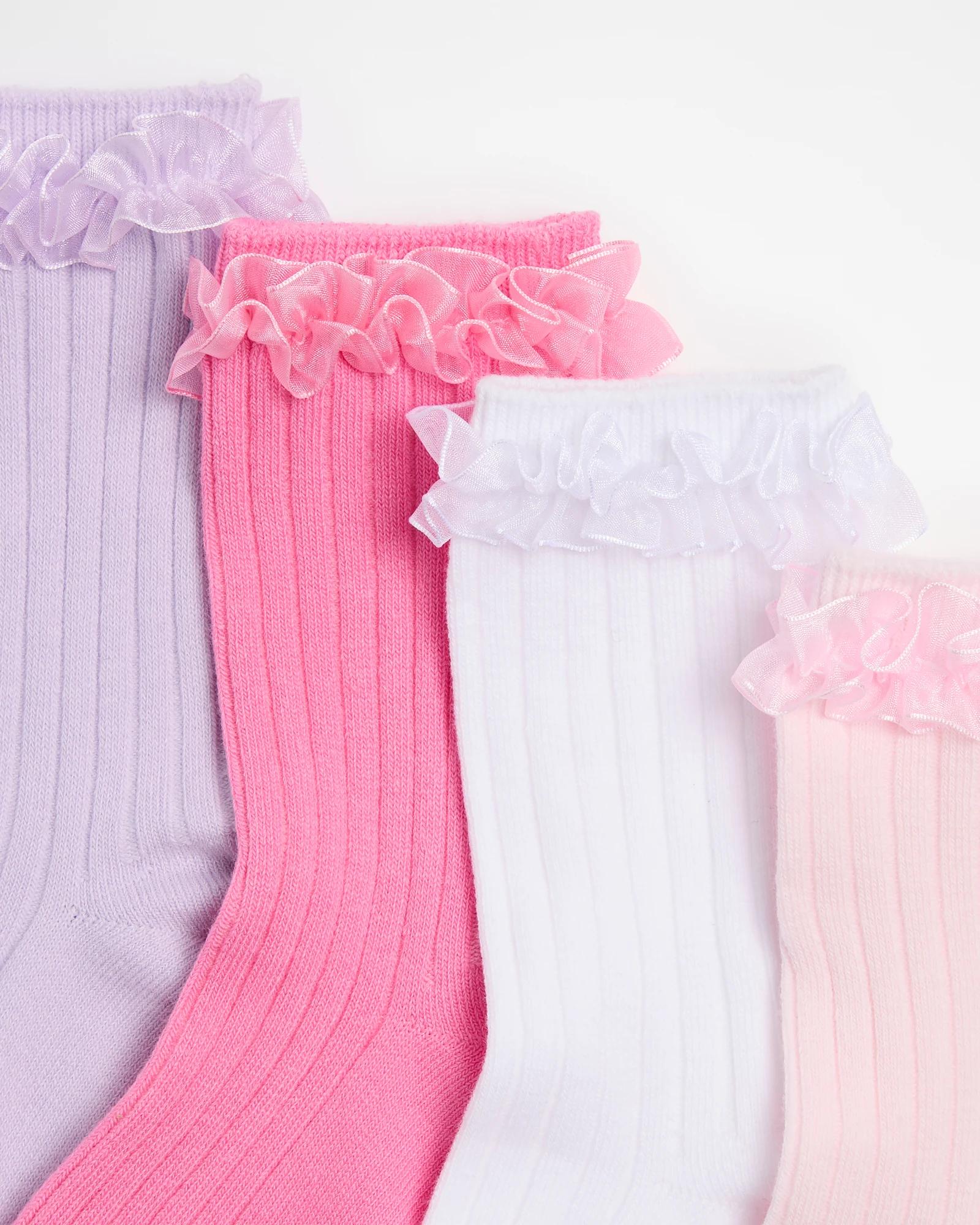 2 Girls' Frilled Socks 4 Pack - Maxx MULTI, 2 of 3