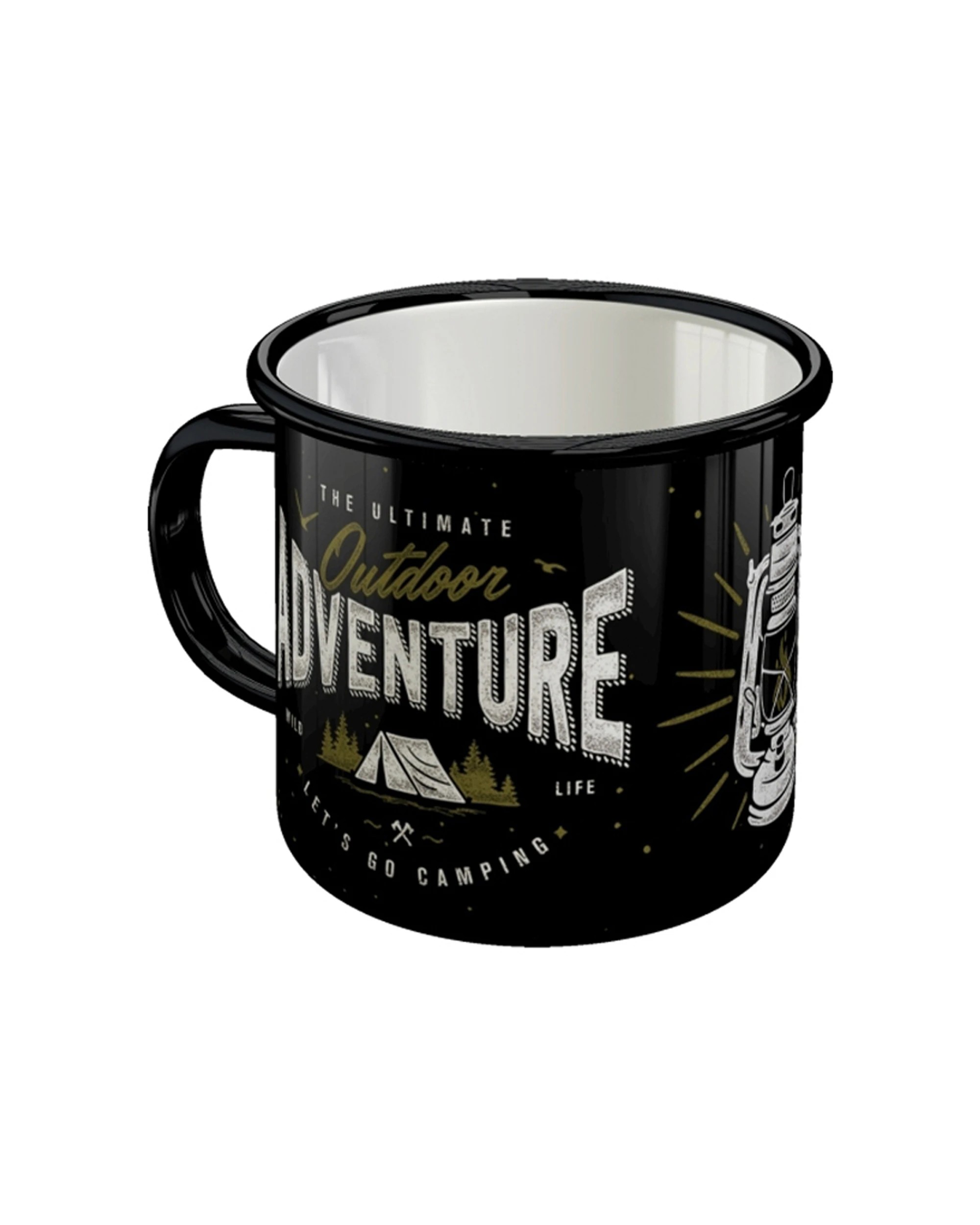 1 Nostalgic-Art Enamel Mug 360ml Mug -  Outdoor Adventure Camping - Black, 1 of 3