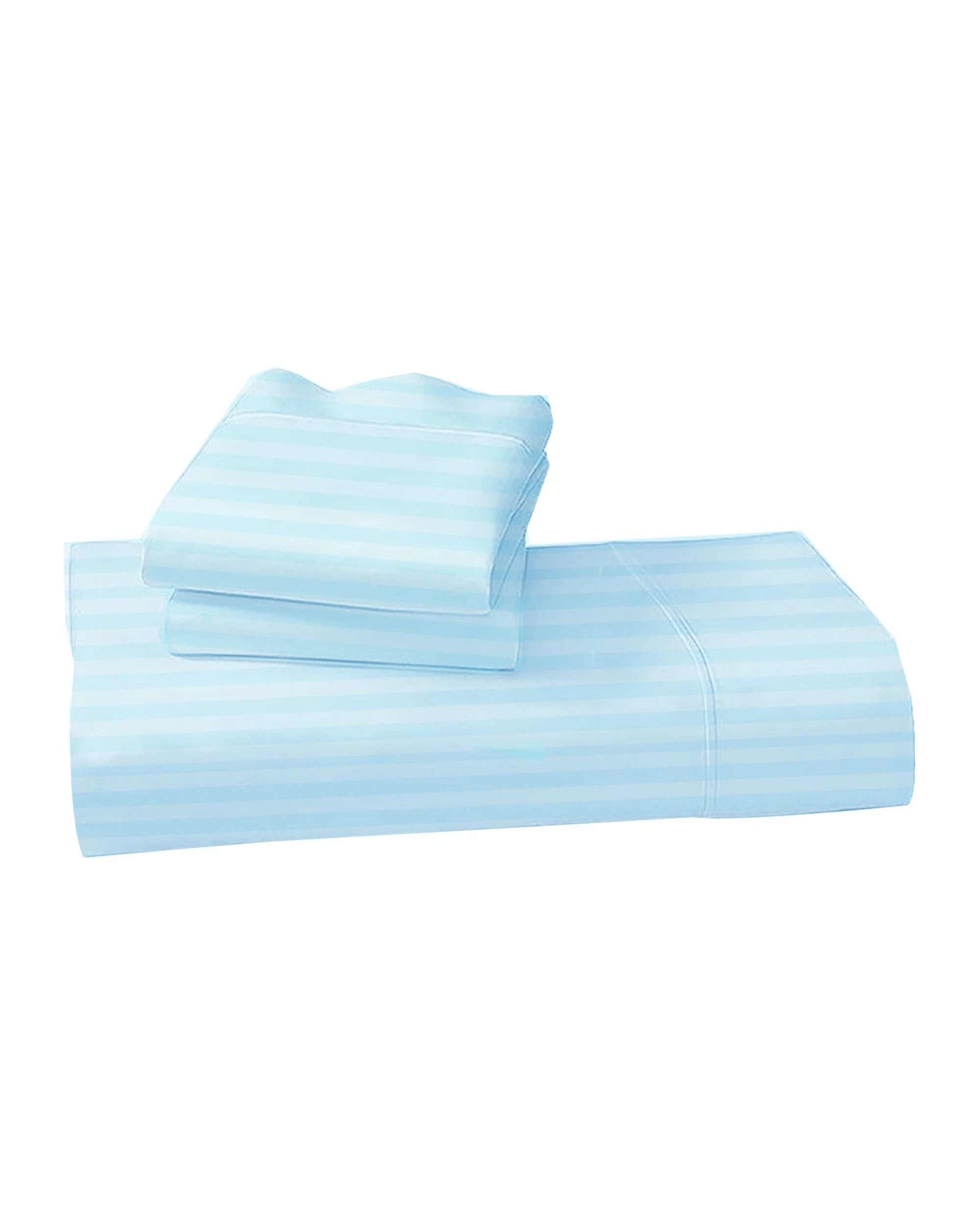 1 1000 Thread Count Cotton Rich Queen Quilt Set in Striped - Blue, 1 of 6