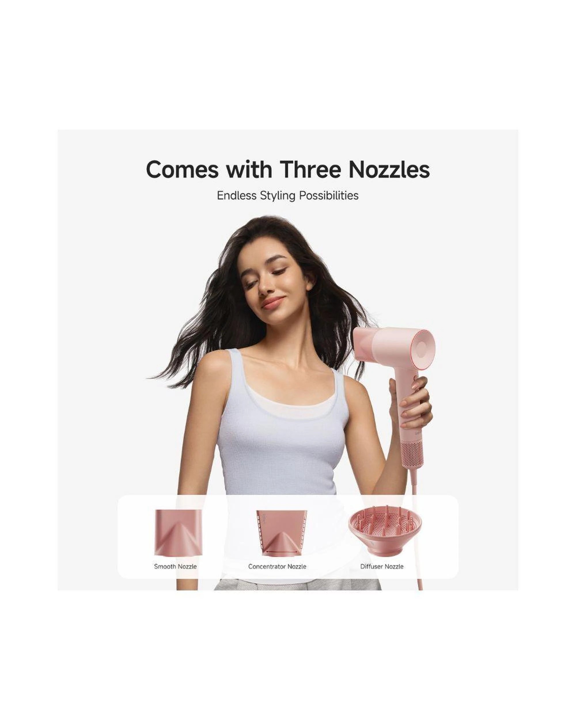 8 Laifen SE2 Hair Dryer Pink High Speed Quiet 10 Settings 200M Ions Child Mode Nozzles 25m Cable, 8 of 10