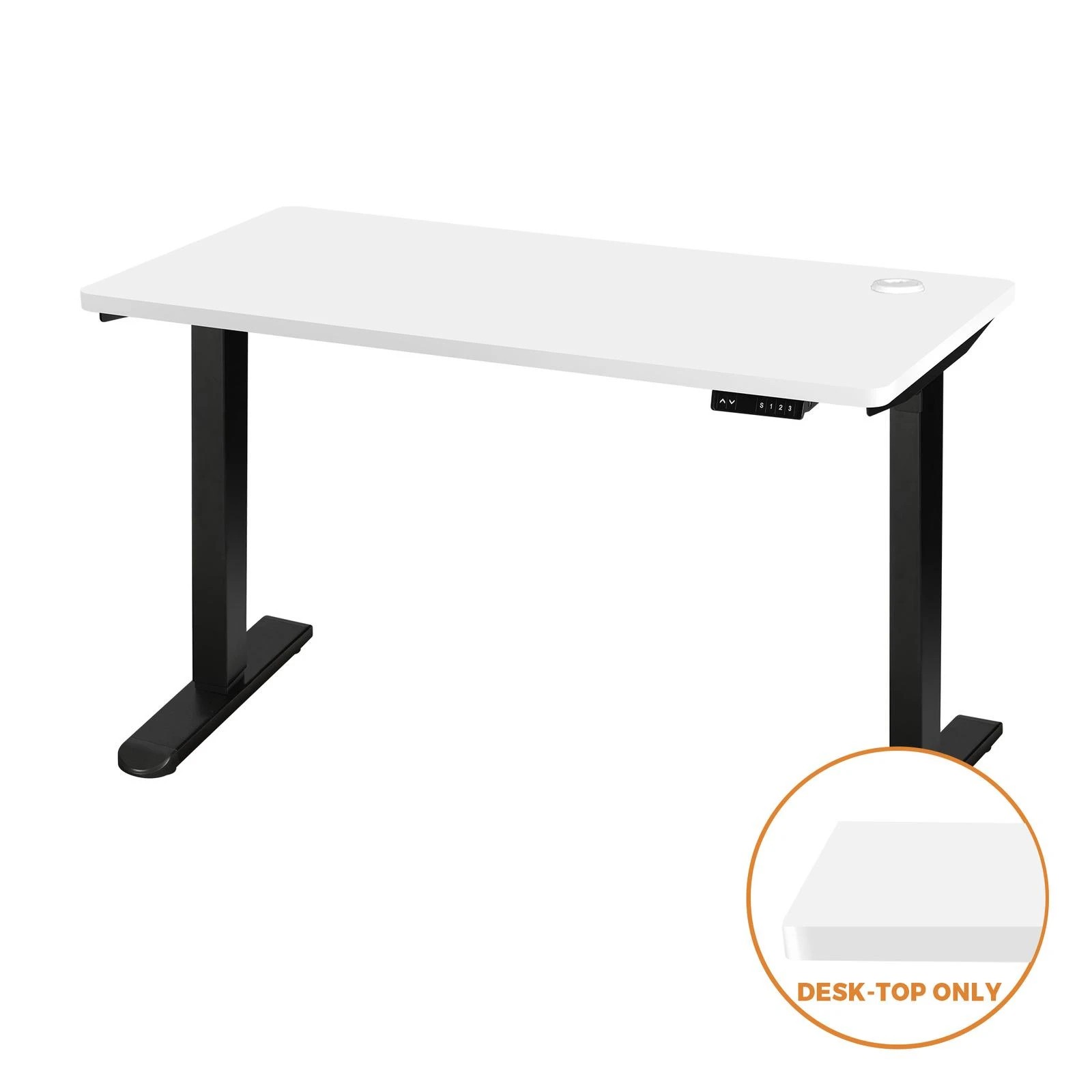 7 Oikiture Standing Desk Top Adjustable Electric Desk Board Computer Table
 - White, 7 of 8