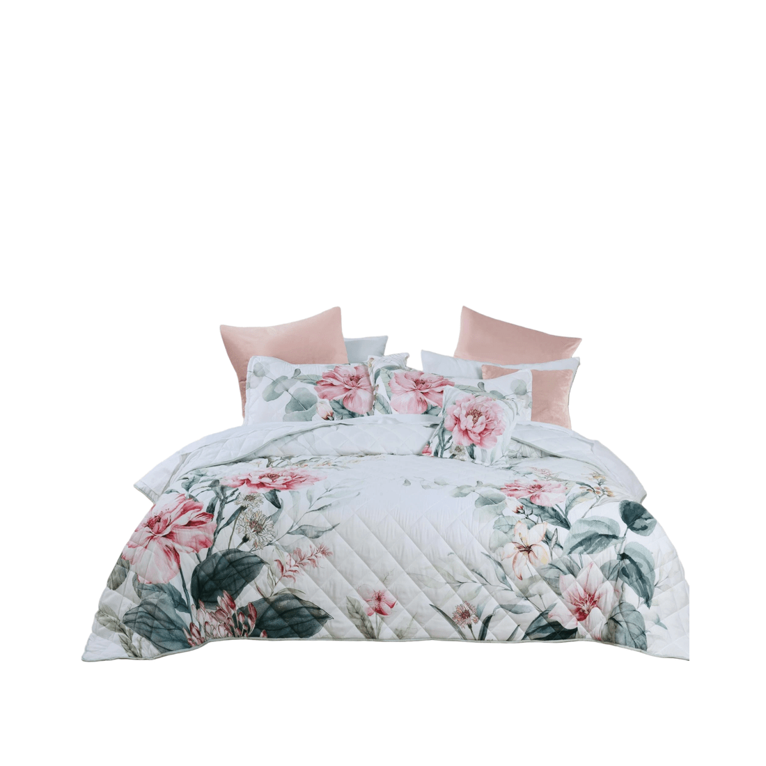 1 Bianca Bedding Coleraine Quilted Polyester Bedspread Set, Soft Pink, Sage and Teal
 - King Single Bed
 - assorted, 1 of 5