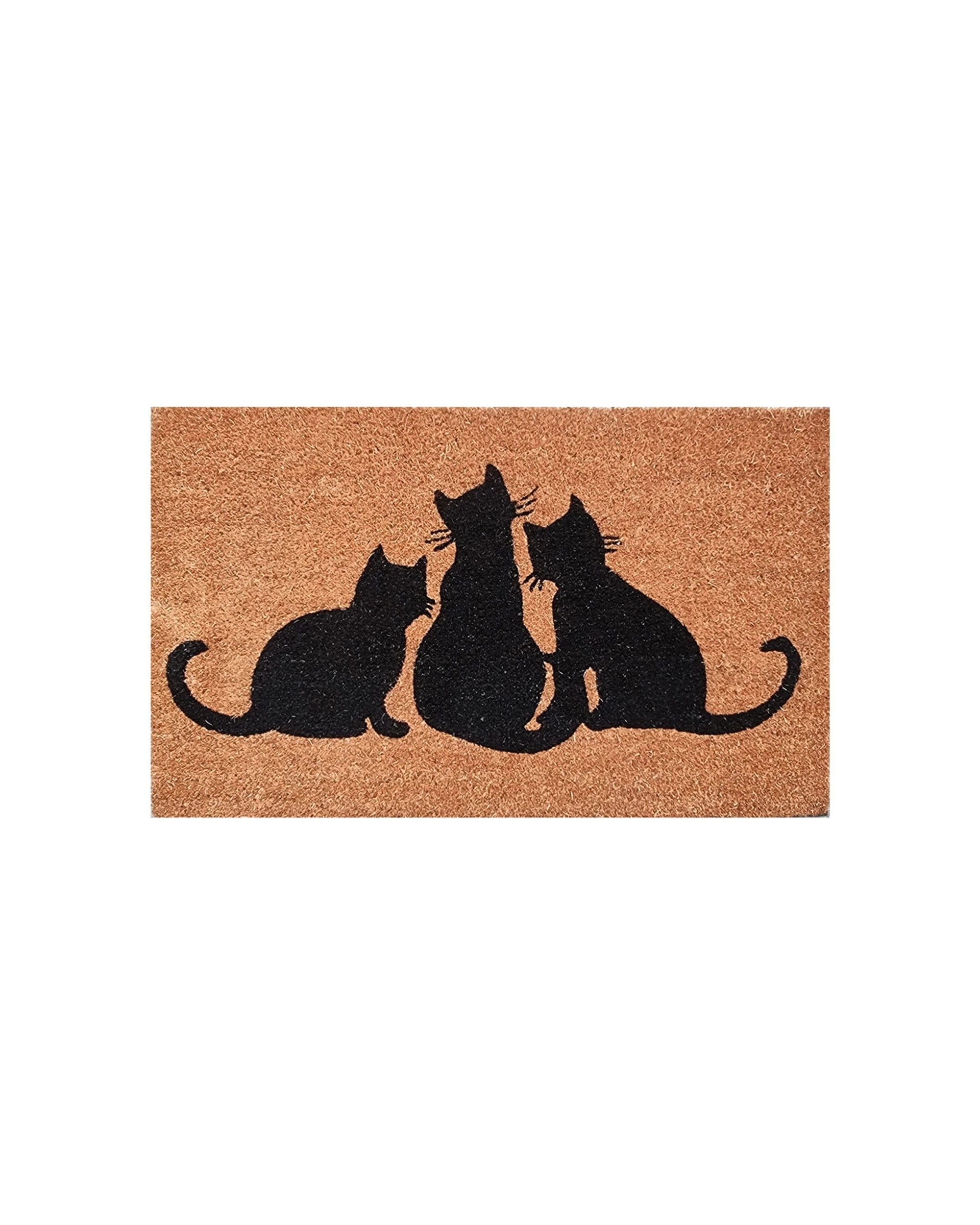 1 Solemate PVC Backed Coir Cats Design 45x75cm Slim Outdoor Stylish Doormat - Multi, 1 of 4