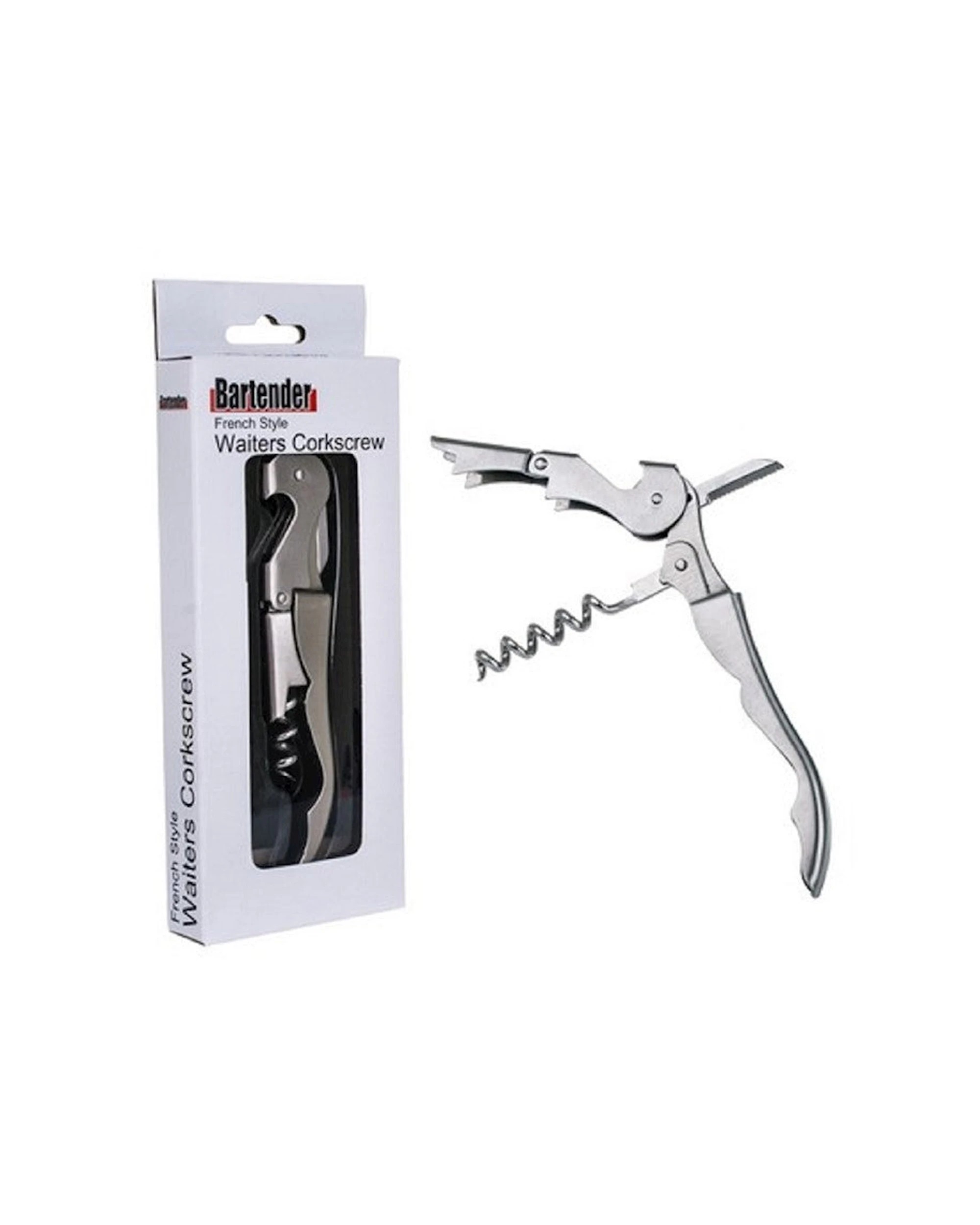 1 Bartender French-Style Stainless Steel Waiter's Corkscrew Model 7006 - Silver, 1 of 3