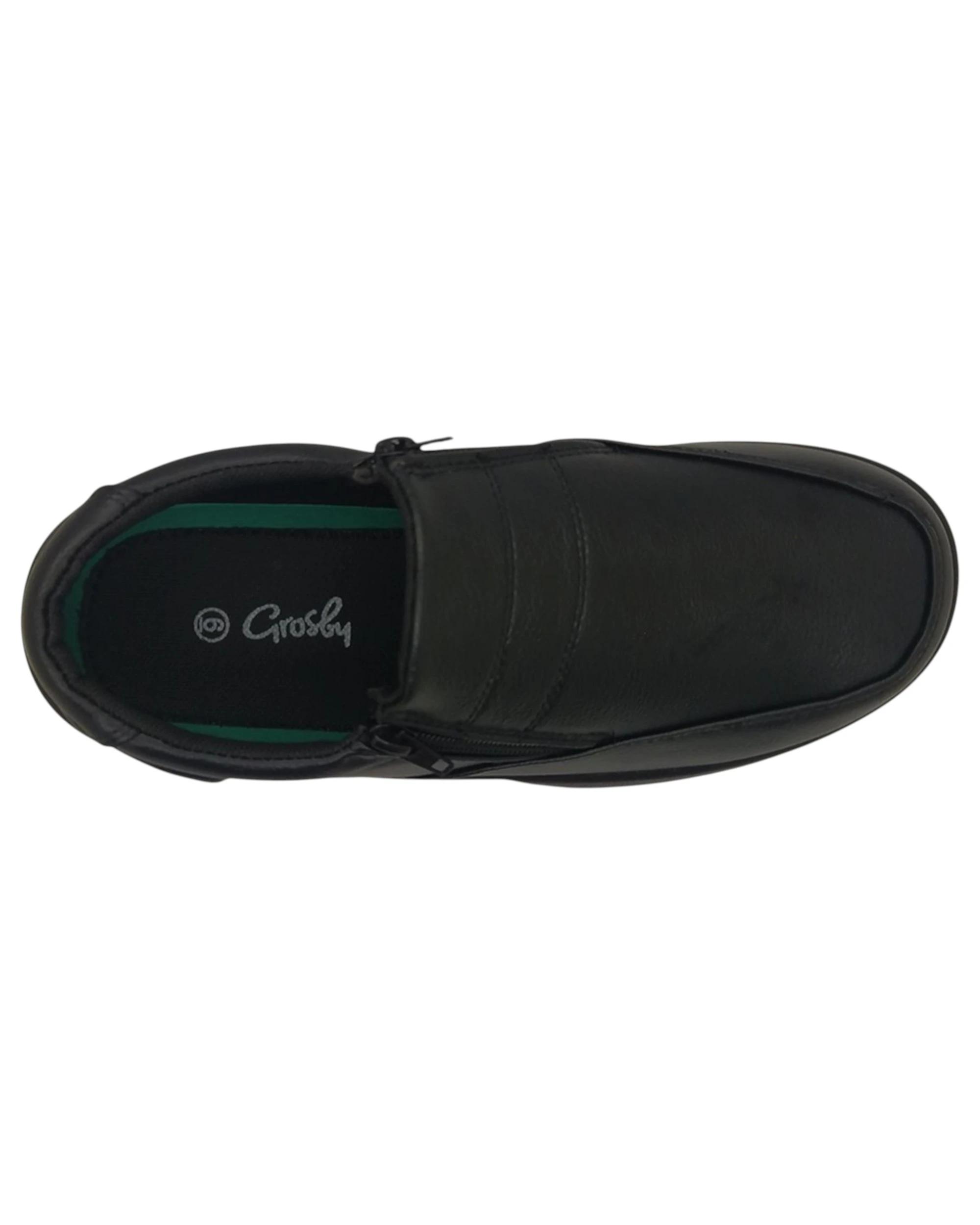 3 Grosby Mens Arnie Black Dress Work Casual Formal Slip On Shoes BLACK, 3 of 4