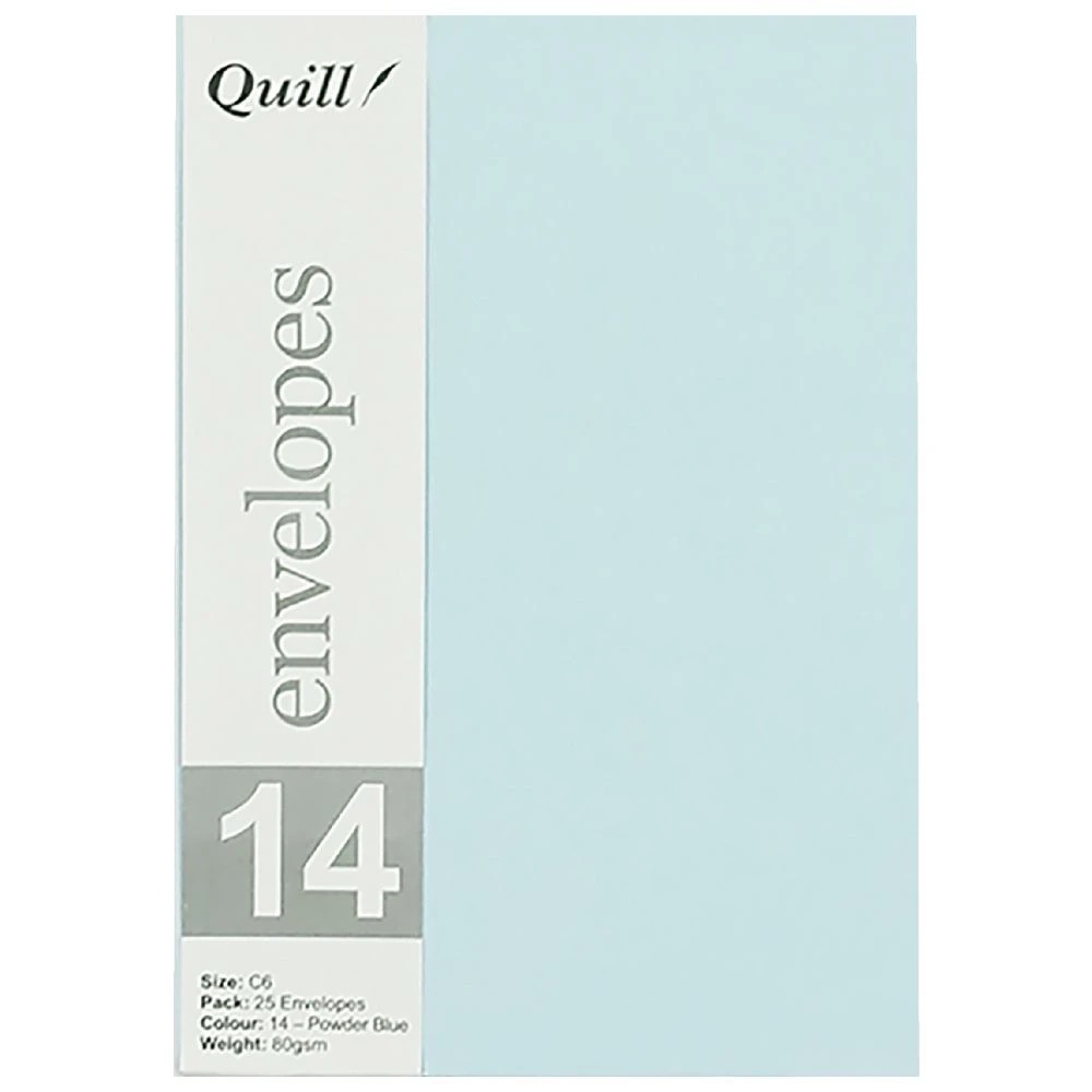 4 Quill C6 Envelopes Powder Blue 25 Pack, 4 of 4