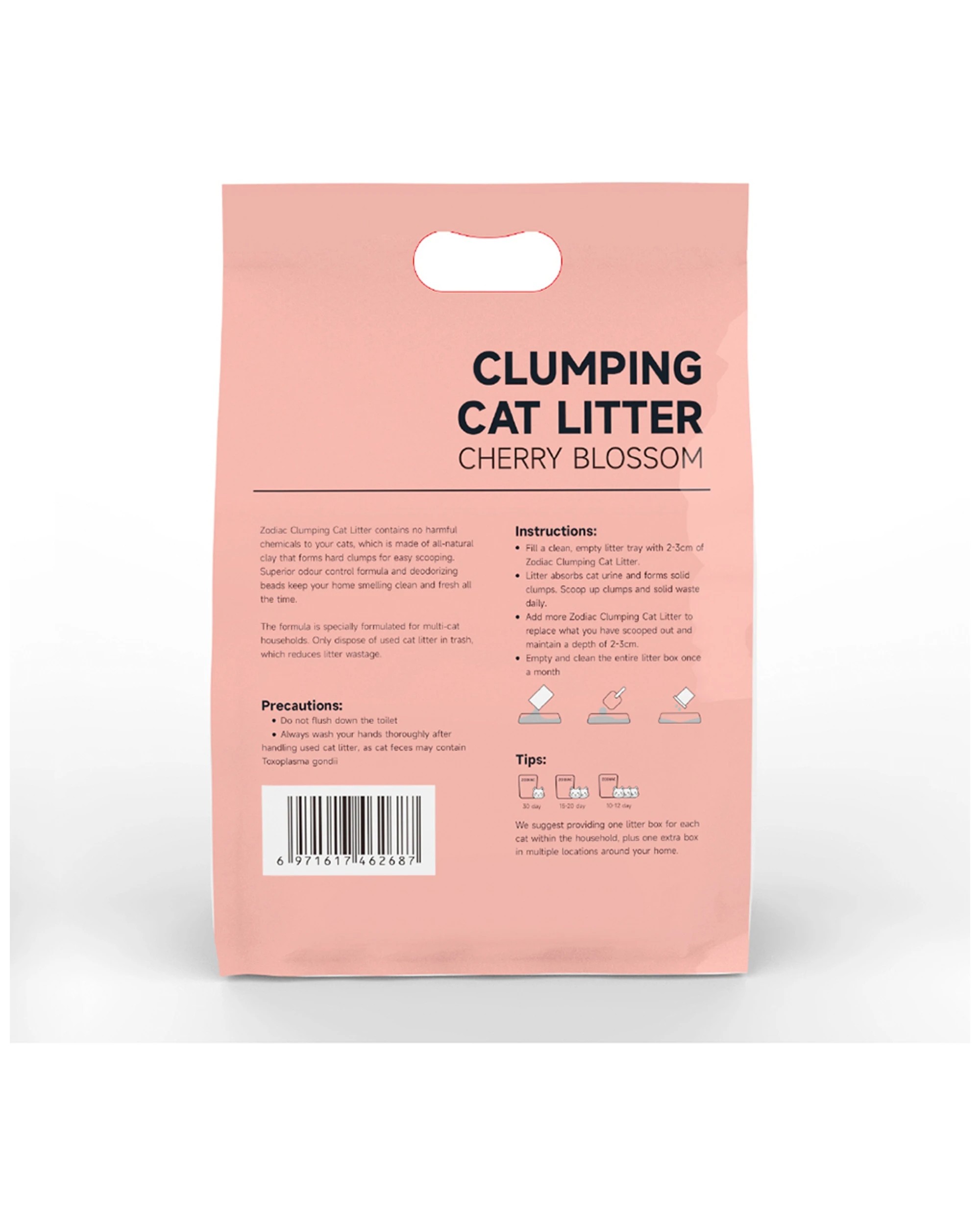 2 Zodiac 6kg Clumping Bentonite Clay Cat Litter Cherry Blossom Scent Hypo-allergenic Multi-cat Compatible
 - Pink, 2 of 2