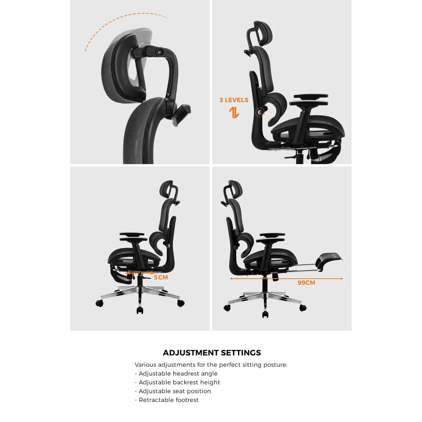 6 Oikiture Ergonomic Office Chair
 - Black, 6 of 10