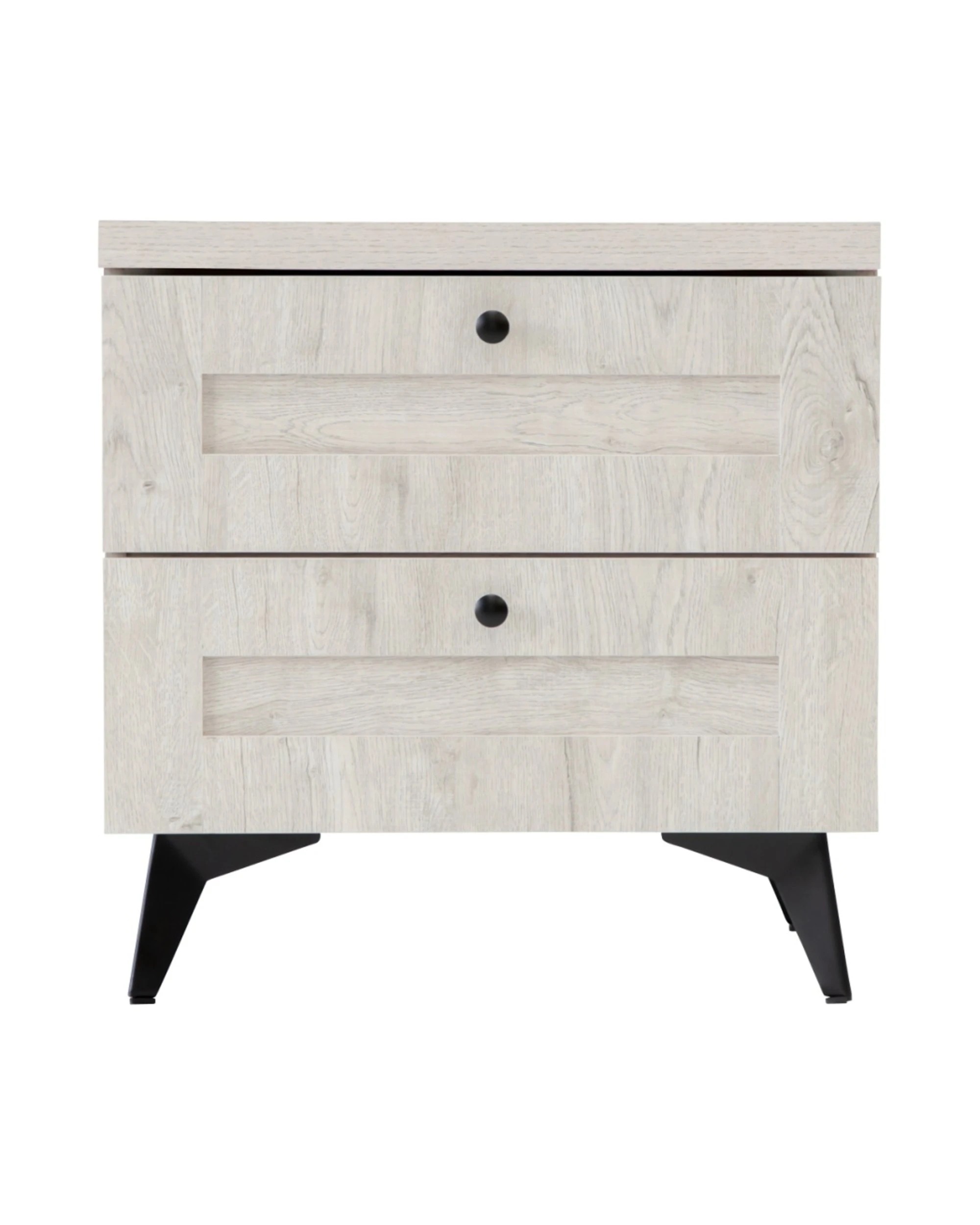 3 Alpine Bay Bayville Bedside Table 2 Drawer - Grey, 3 of 8
