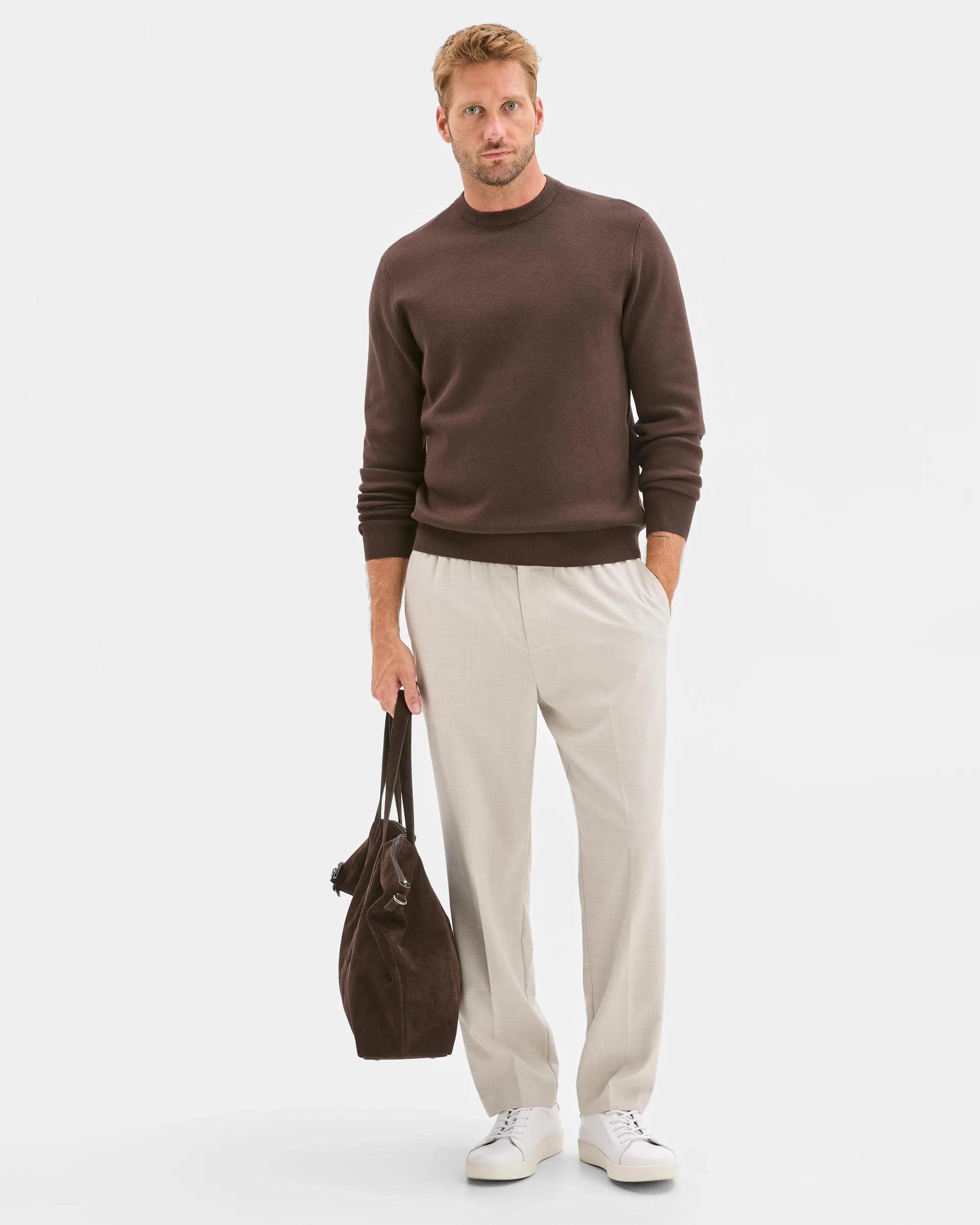 1 Preview Milano Knit Crew Neck Jumper CHOC, 1 of 5