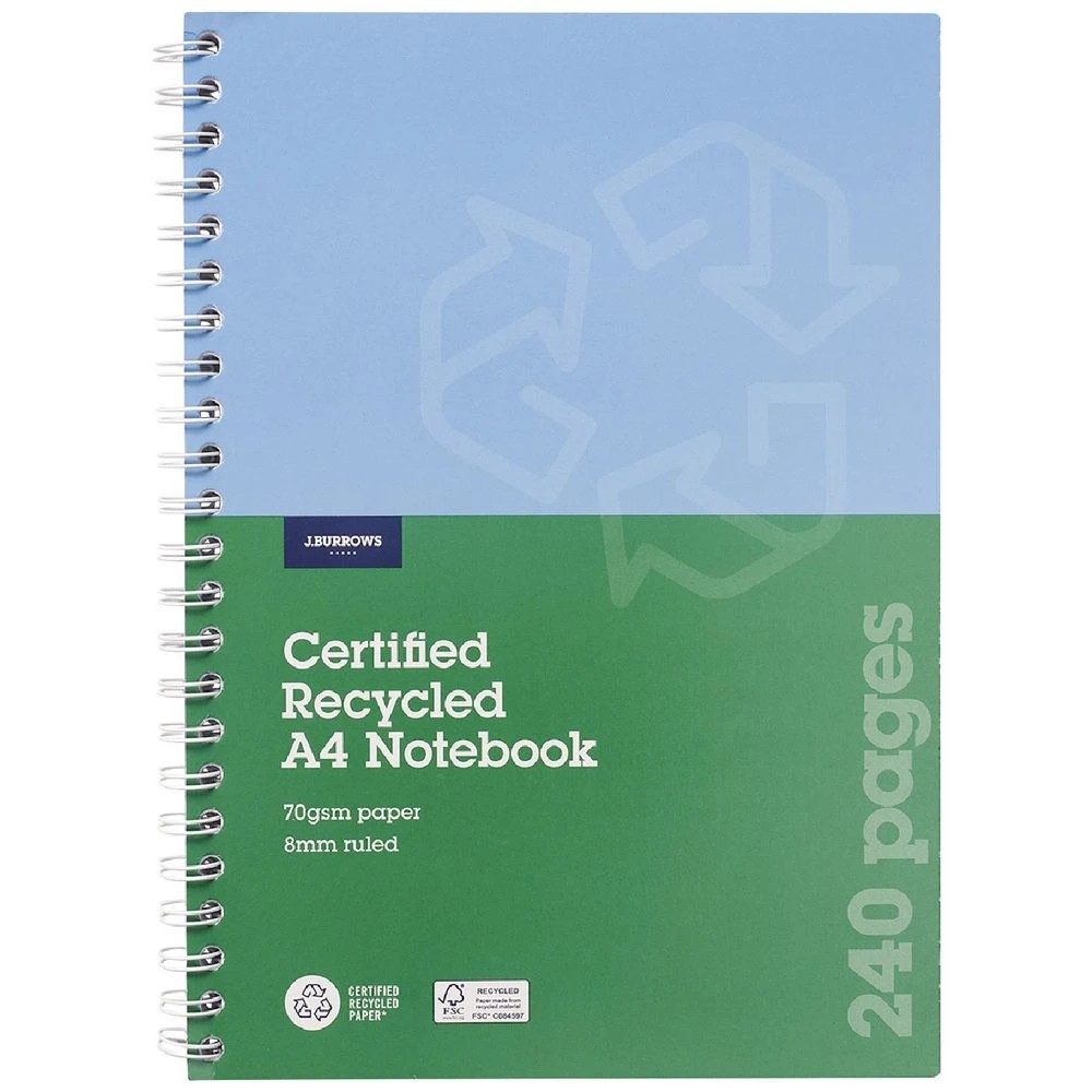 1 J.Burrows A4 Spiral Notebook 240 Page, 1 of 3