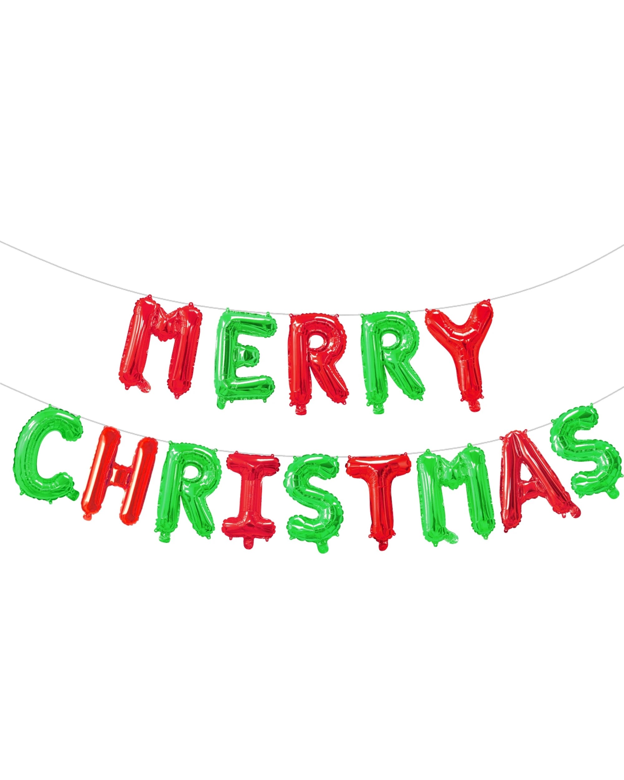 1 JD Party Merry Christmas Foil Letter Balloon Banner Air Fill - Multi, 1 of 2