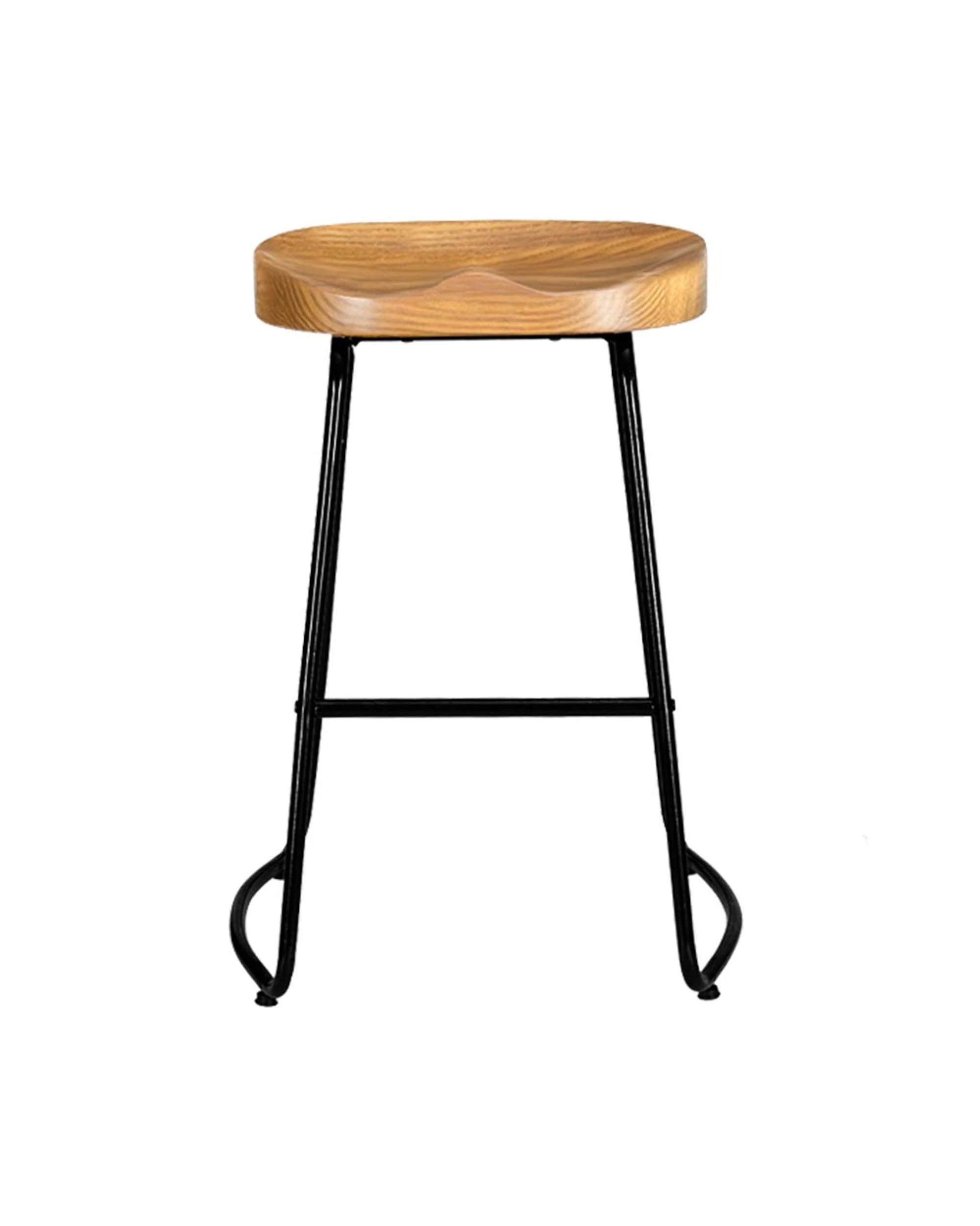 3 Artiss 2x Bar Stools Tractor Seat 65cm Wooden - Brown, 3 of 7