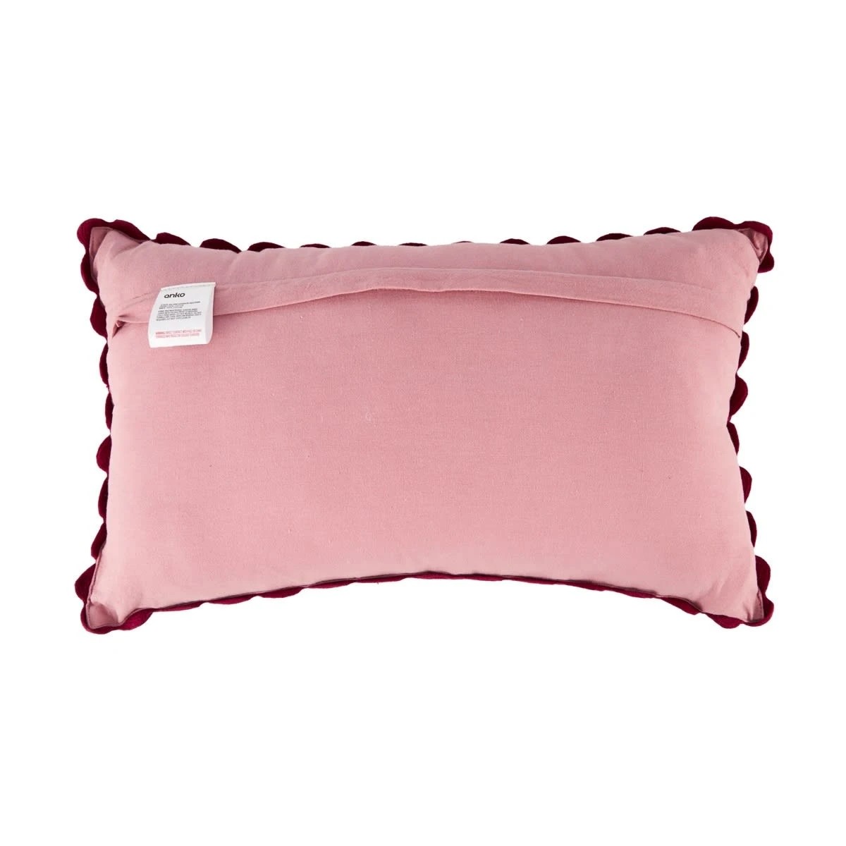 3 Stripe Ric Rac Cushion - Red and Pink, 3 of 4