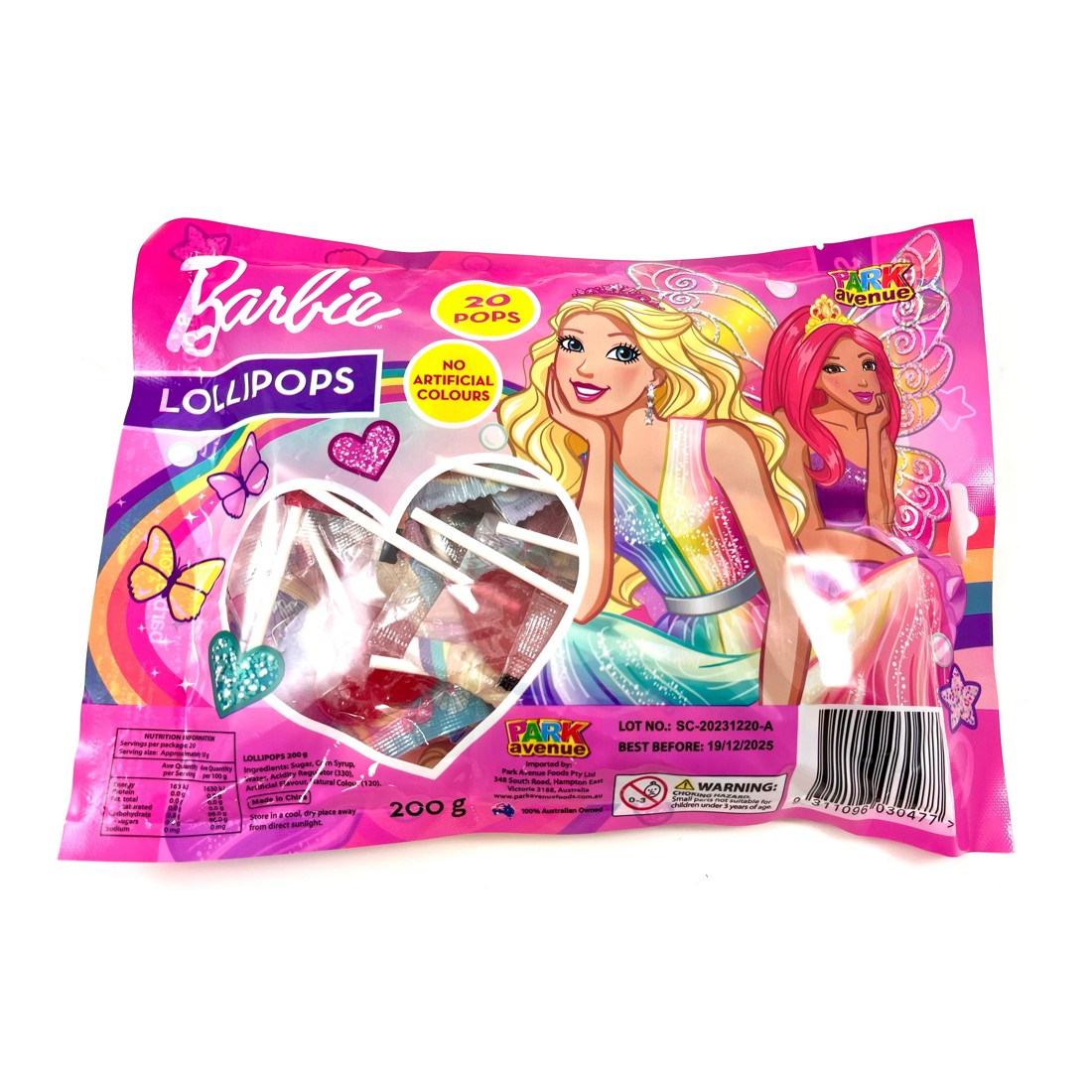 3 20 Pack Park Avenue Barbie Dreamtopia Lollipops 200g, 3 of 3