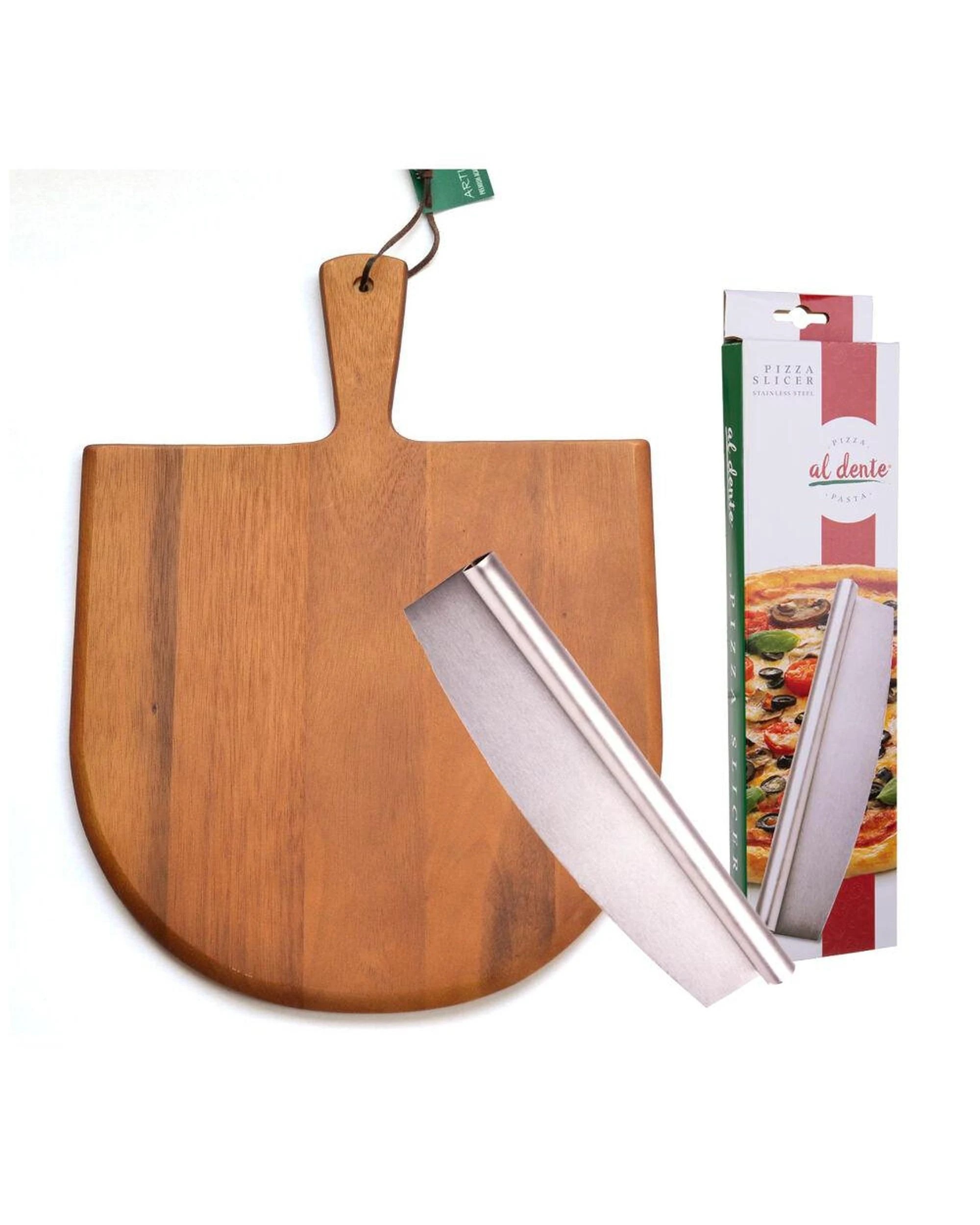 1 Trenton Moda Wooden Acacia Pizza Paddle & Pizza Cutter, 1 of 3