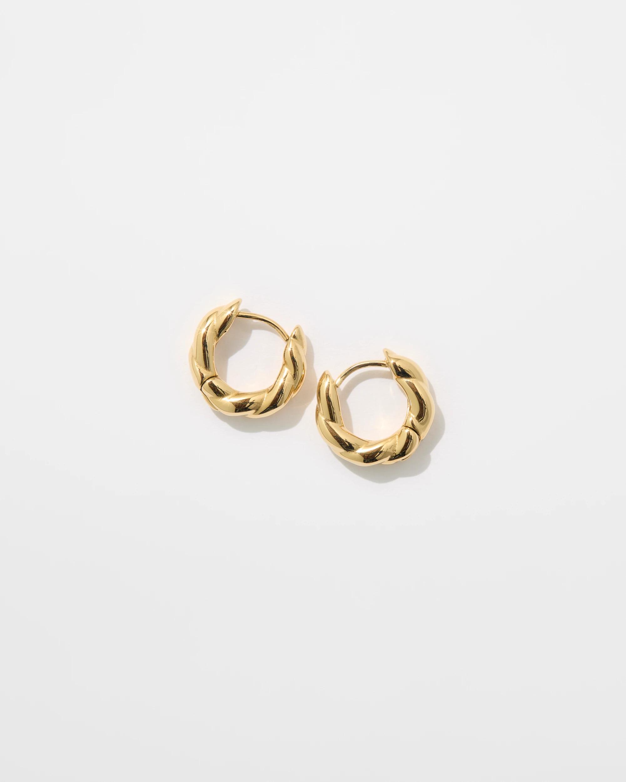 1 Target Waterproof Twisted Huggie Hoop Earrings GOLD, 1 of 1