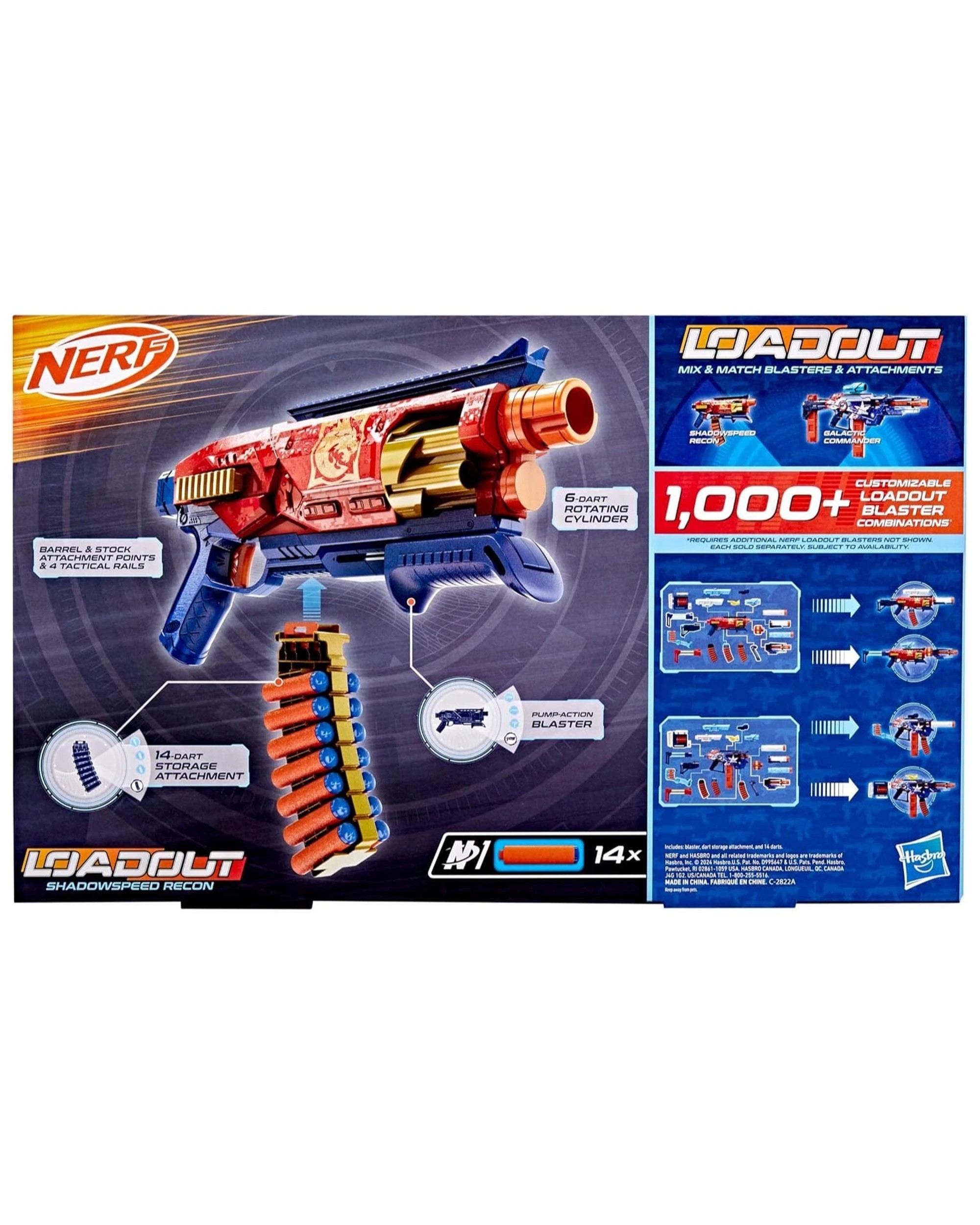 6 NERF Loadout Shadowspeed Recon Dart Blaster, 6 of 6
