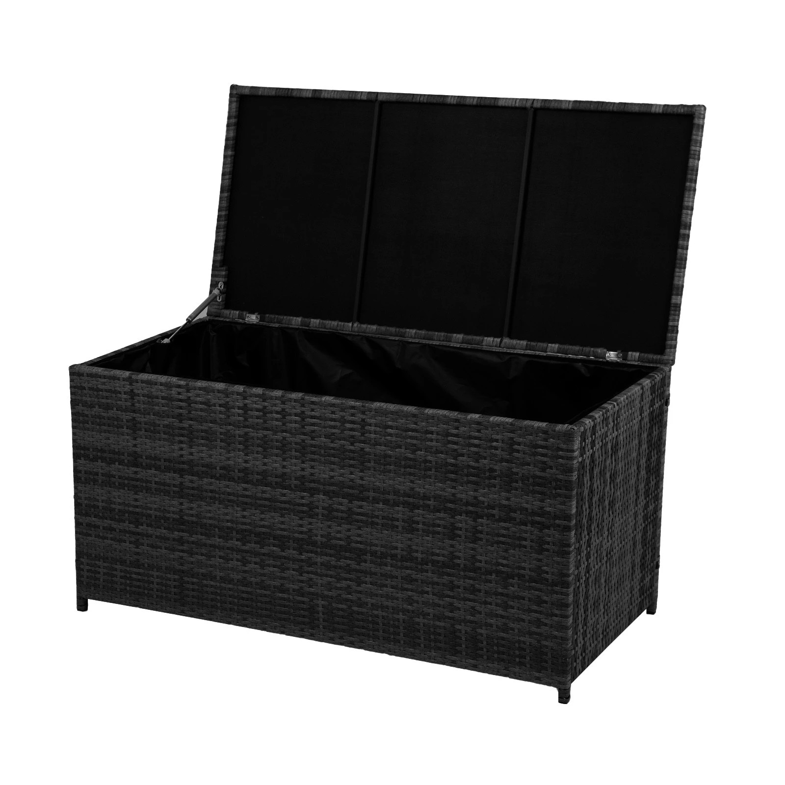 6 Arcadia Furniture Outdoor Rattan Storage Box Garden Toy Tools Shed UV Resistant - Black - Black, 6 of 9