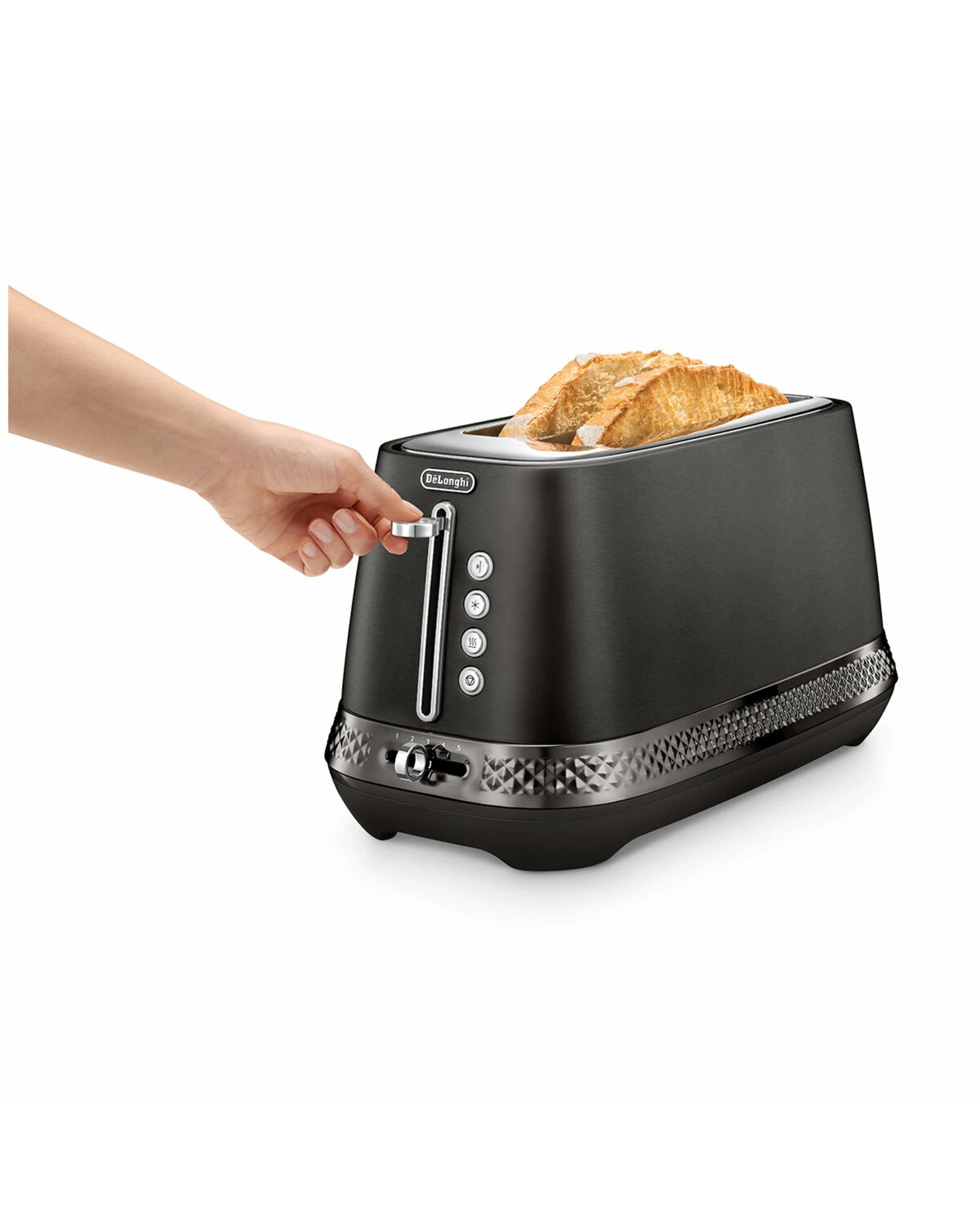 2 De'Longhi Diadema Long Slot Toaster Onyx Black, 2 of 5