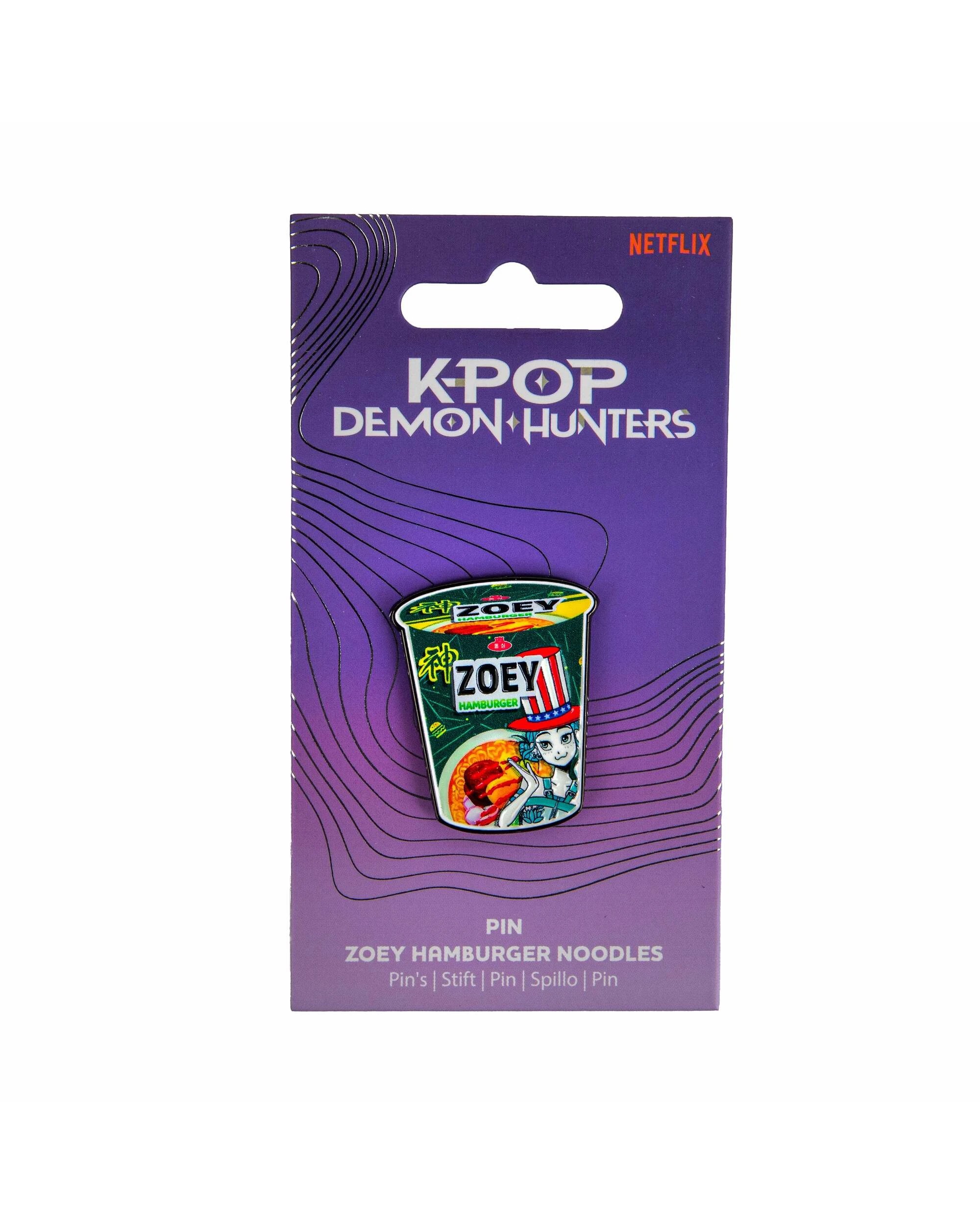 1 K-Pop Demon Hunters Zoey Hamburger Noodles Pin, 1 of 3