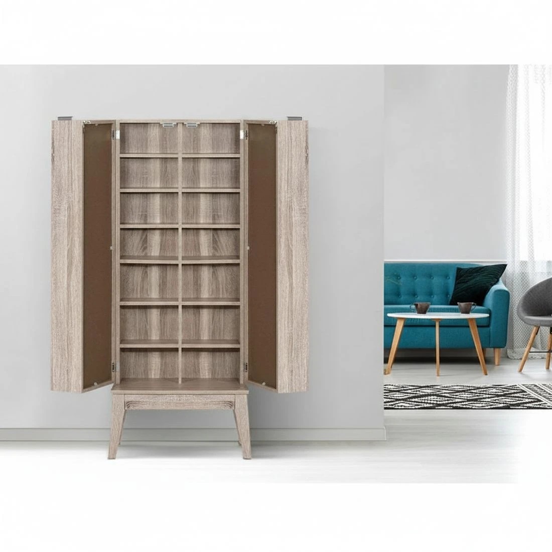 7 Artiss Bookshelf CD Storage Rack - Natural, 7 of 8