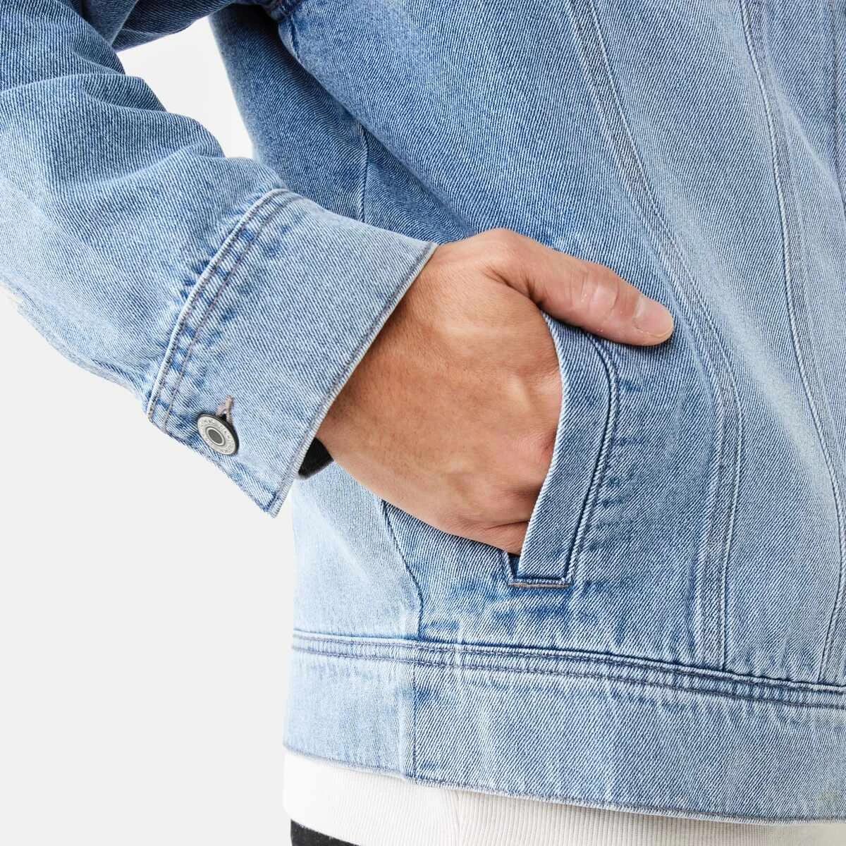 8 Denim Sherpa Jacket Light Wash, 8 of 8