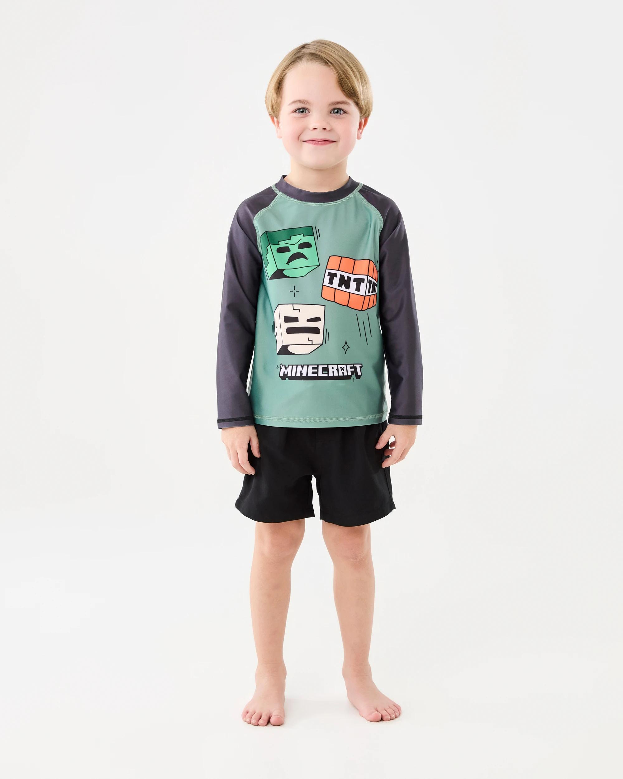 1 Minecraft License Long Sleeve Rash Vest Minecraft, 1 of 4