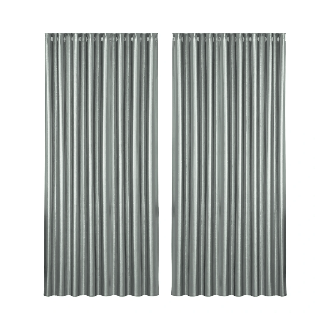 1 Artiss 2X Blockout Curtains Eyelet 300x230cm Shine - Grey, 1 of 6