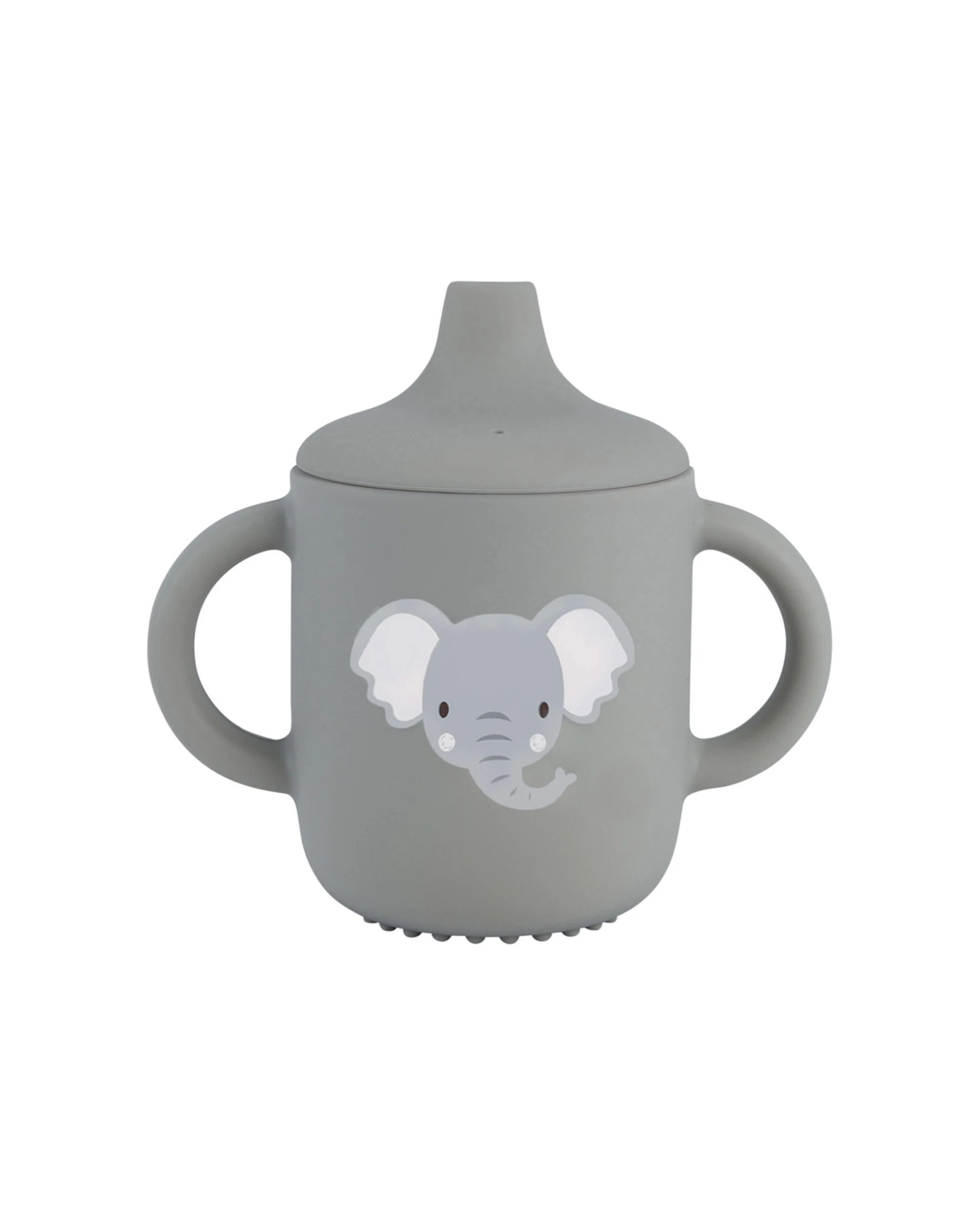 1 Splosh Baby Elephant Silicone Sippy Cup With Handles From Birth Dishwasher Safe - Grey, 1 of 3