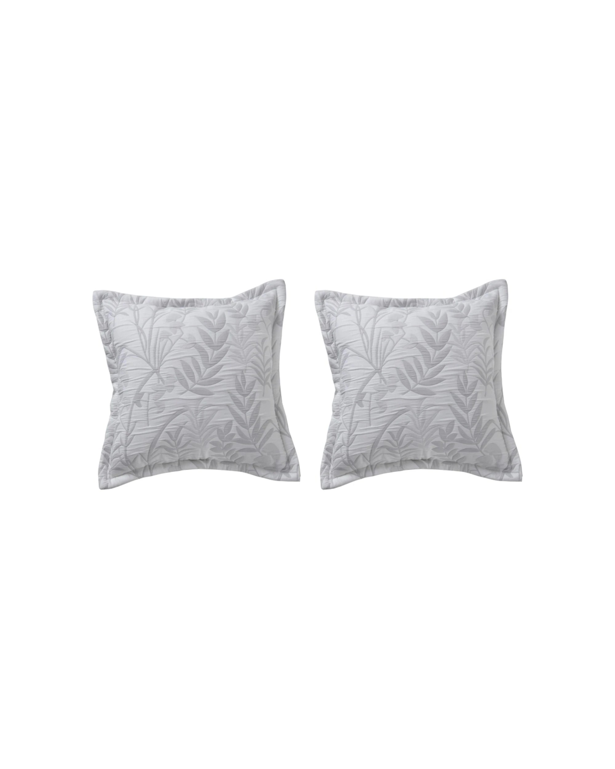 1 Bianca 2PK Ember Botanic Square Polyester Cotton Decor Cushion 43x43cm - Grey, 1 of 1