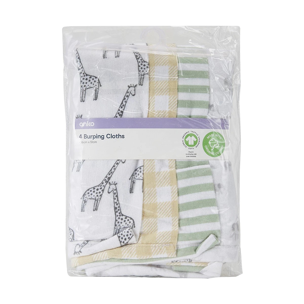 8 4 Pack Organic Cotton Burping Cloths, 8 of 8