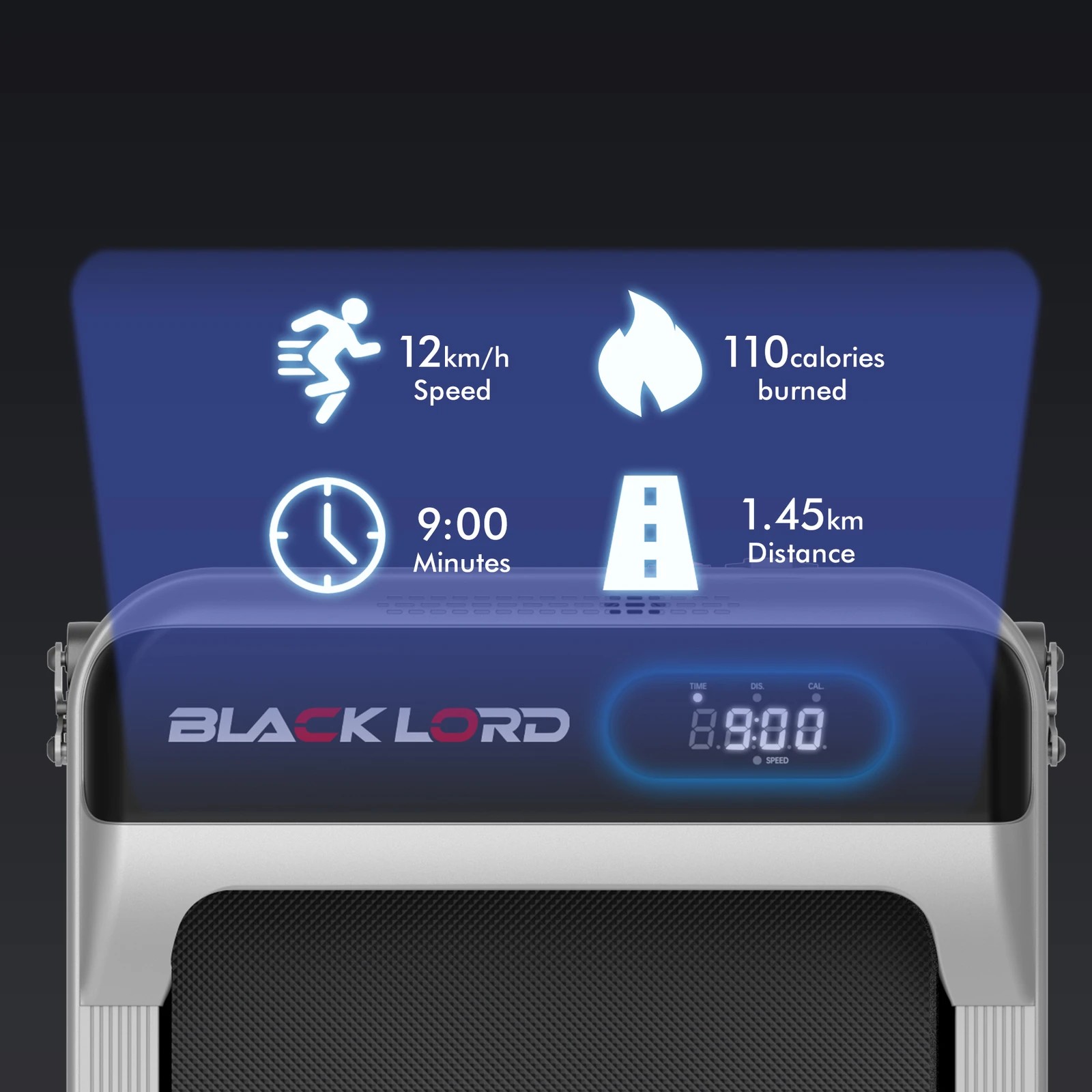 5 Black Lord Treadmill Electric Walking Pad Home Office Gym Fitness Incline MS2 - Silver, 5 of 9