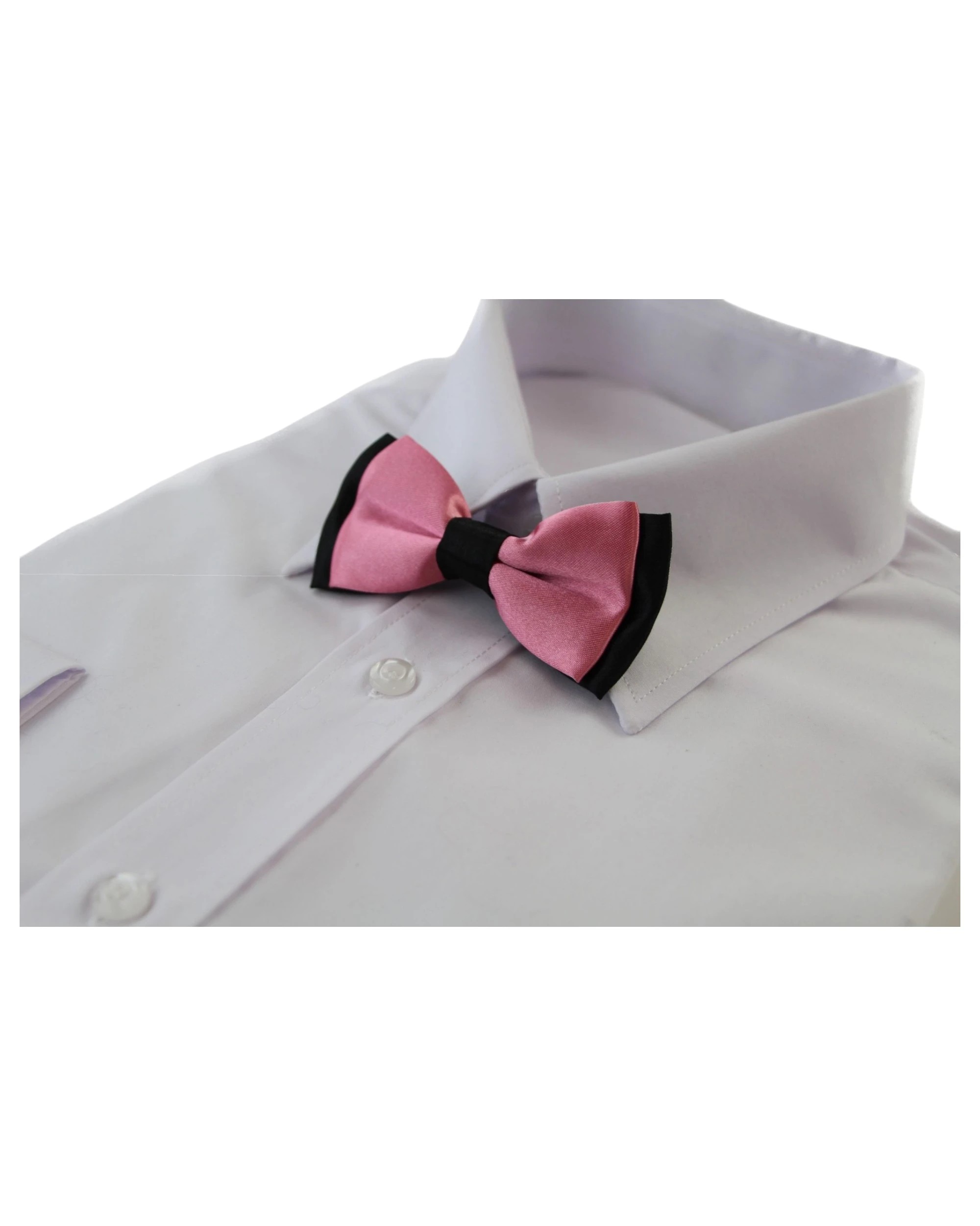 1 Zasel Boys Pink Two Tone Layer Bow Tie - Multi - Multi, 1 of 3