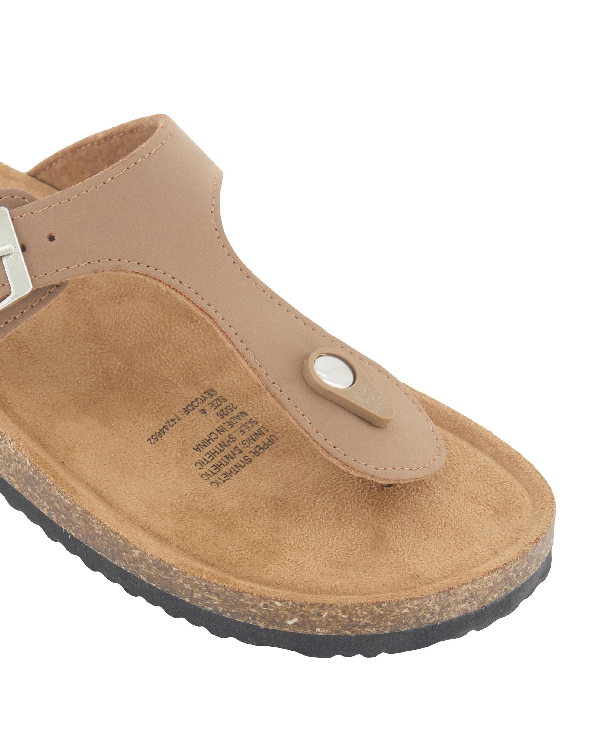 3 Footbed Toe Post Slides Brown, 3 of 3