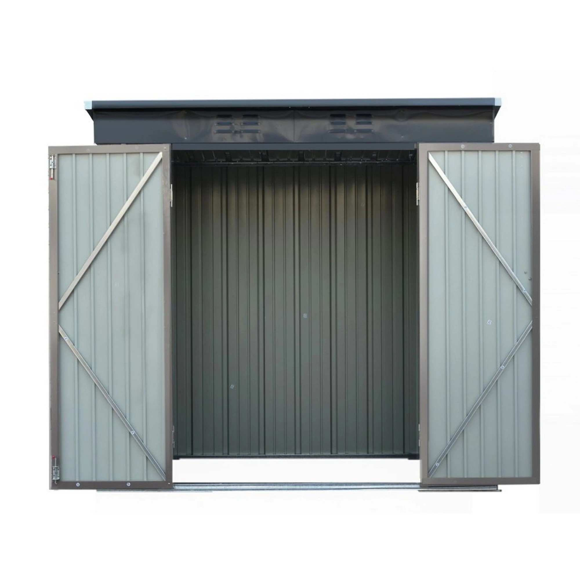 4 Giantz Garden Shed heds Outdoor Storage Steel Workshop House Tool Double Door - Brown, 4 of 7